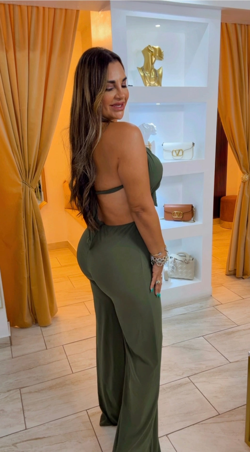 Nicaragua Olive Jumpsuit (stretch )