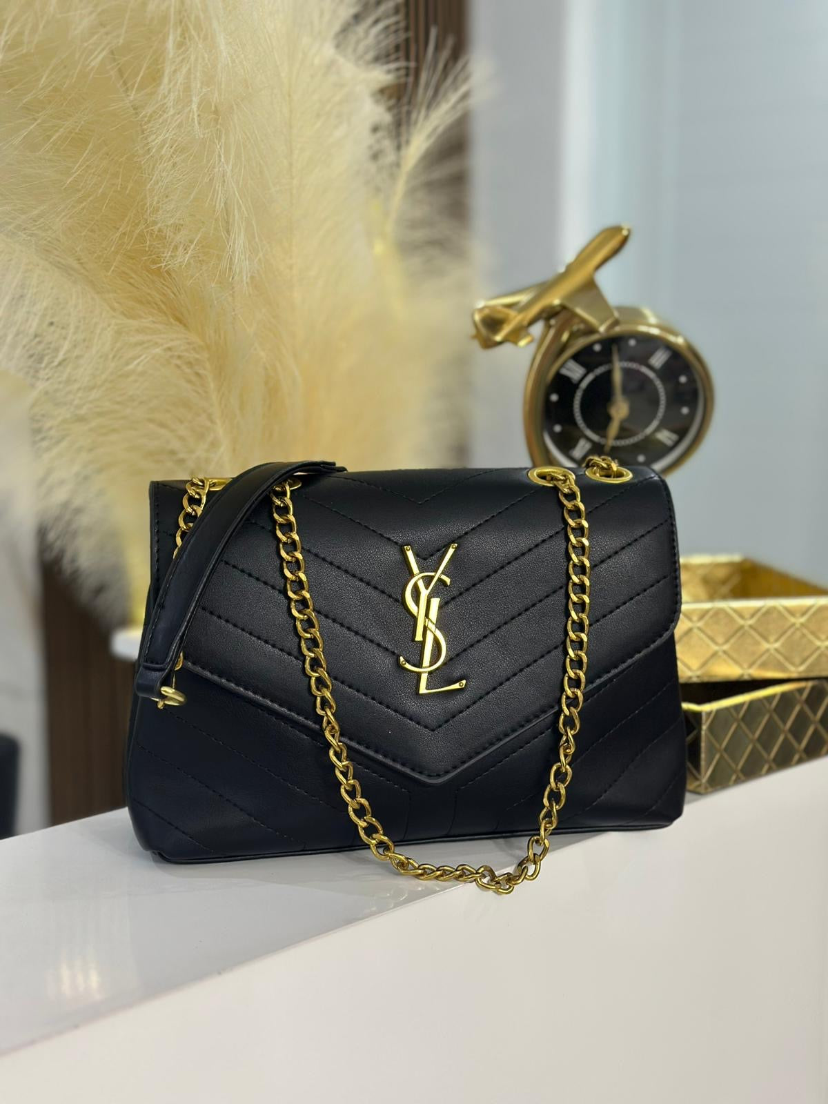 Black YS Crossbody Bag (tamaño mediano)