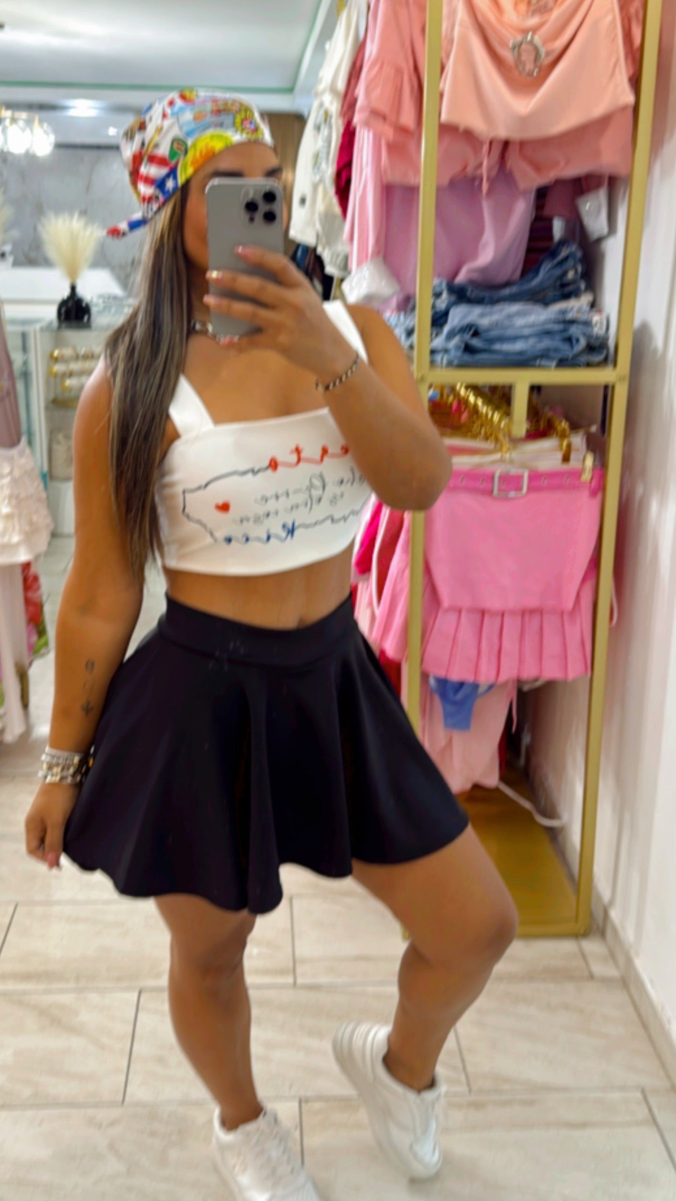 Basic Black Skort (Trae short integrado) stretch