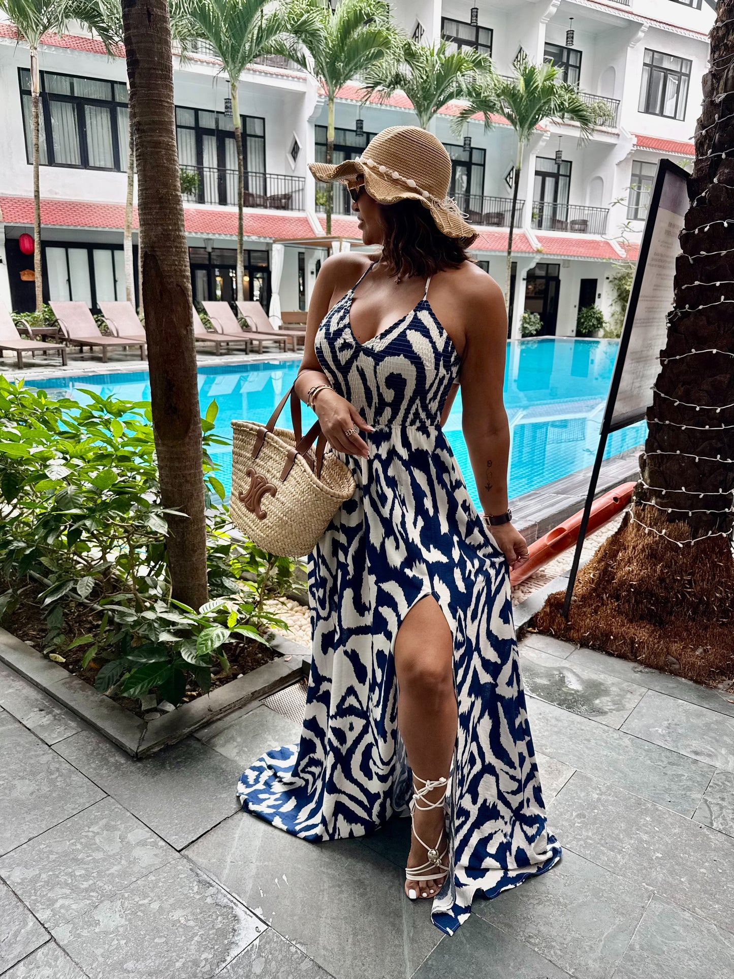 Hoi An Navy Maxi Dress (spandex)