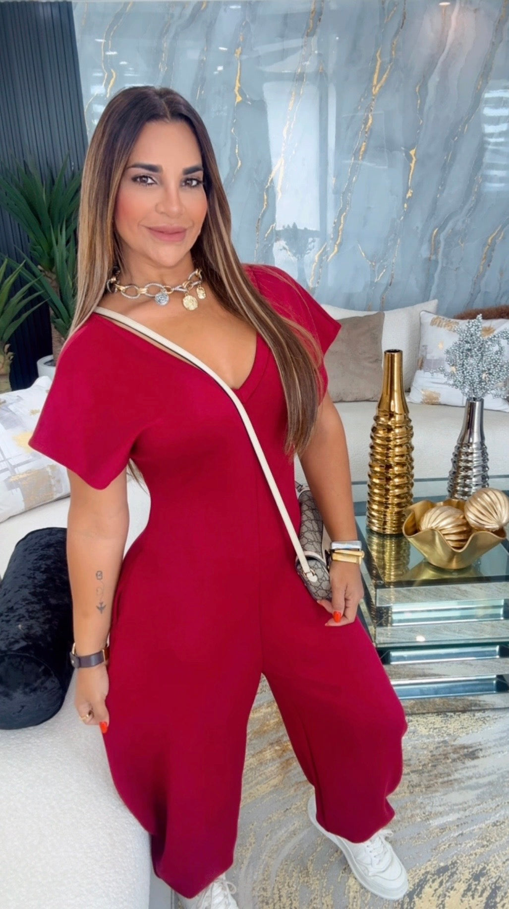 Canadian Burgundy Jumpsuit (spandex)