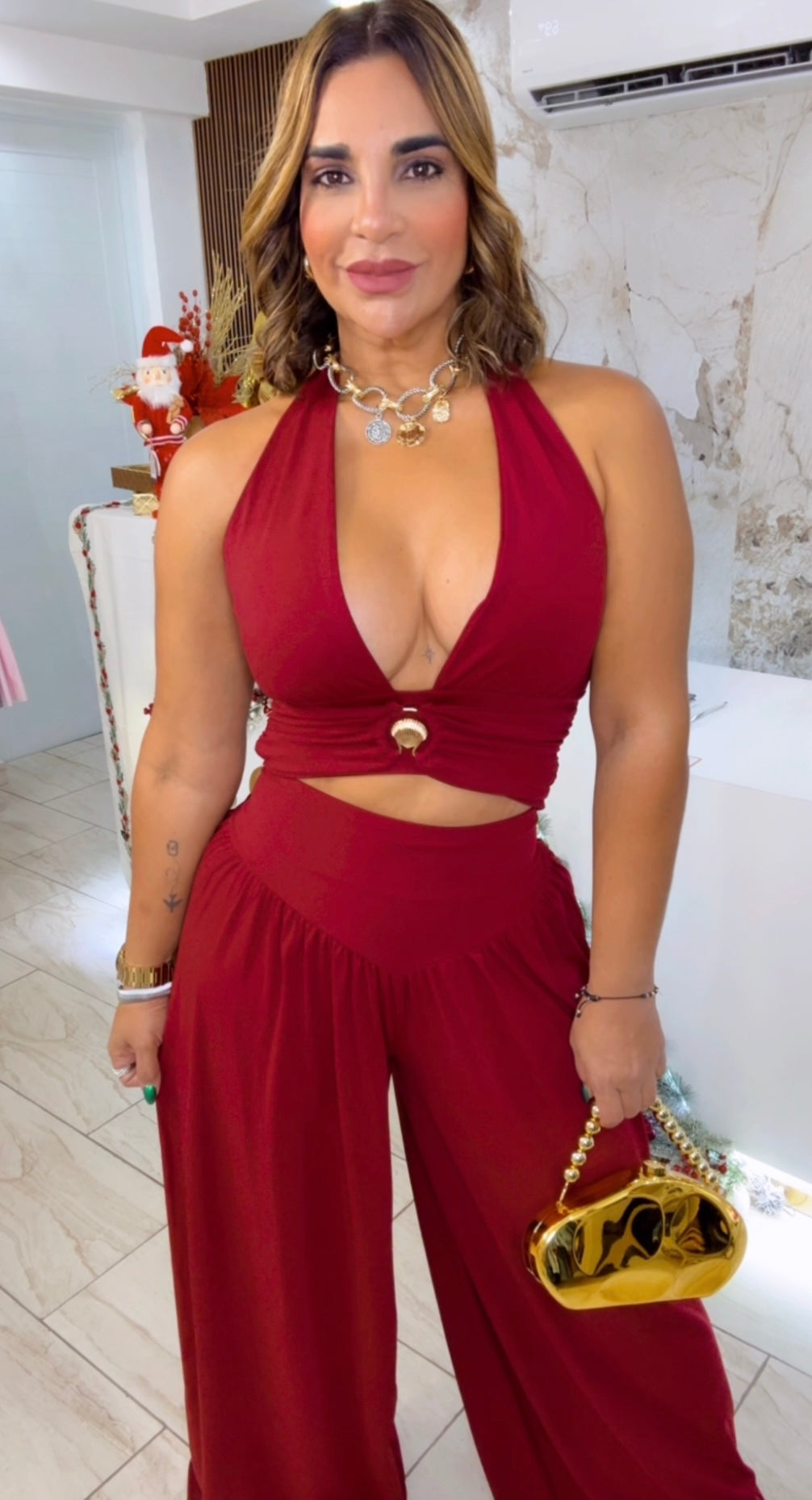 Ibiza Burgundy Set (spandex)