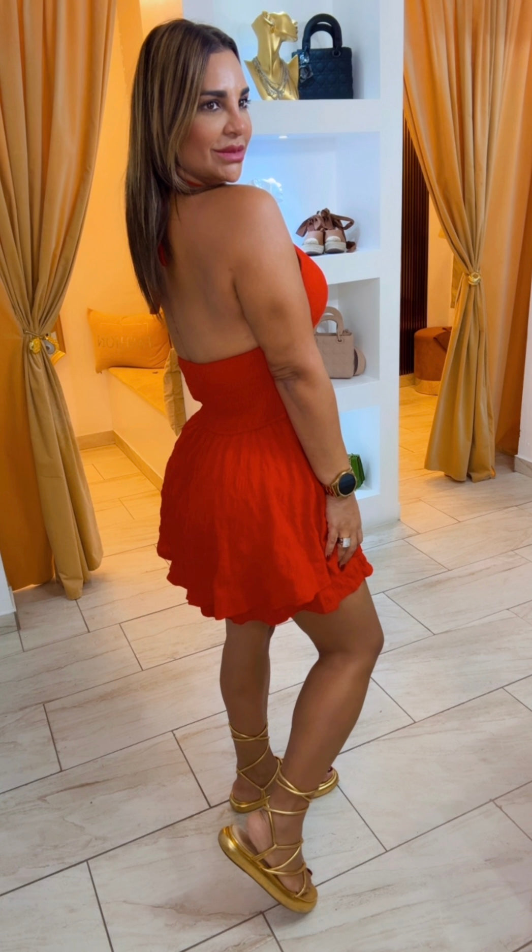 Zurich Red Romper (stretch) utilicé talla Médium