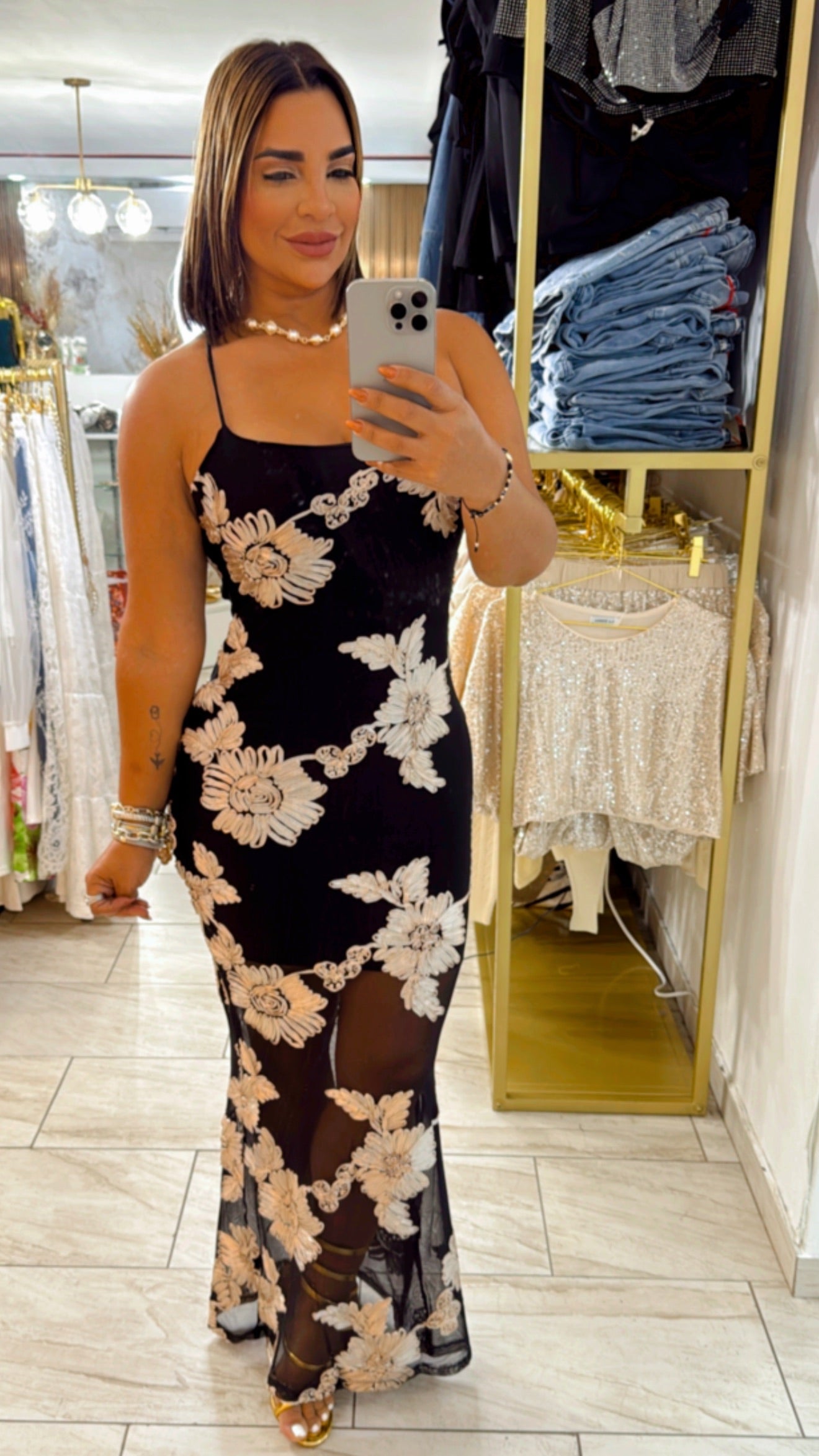 Florence Black Dress (spandex) utilicé talla M