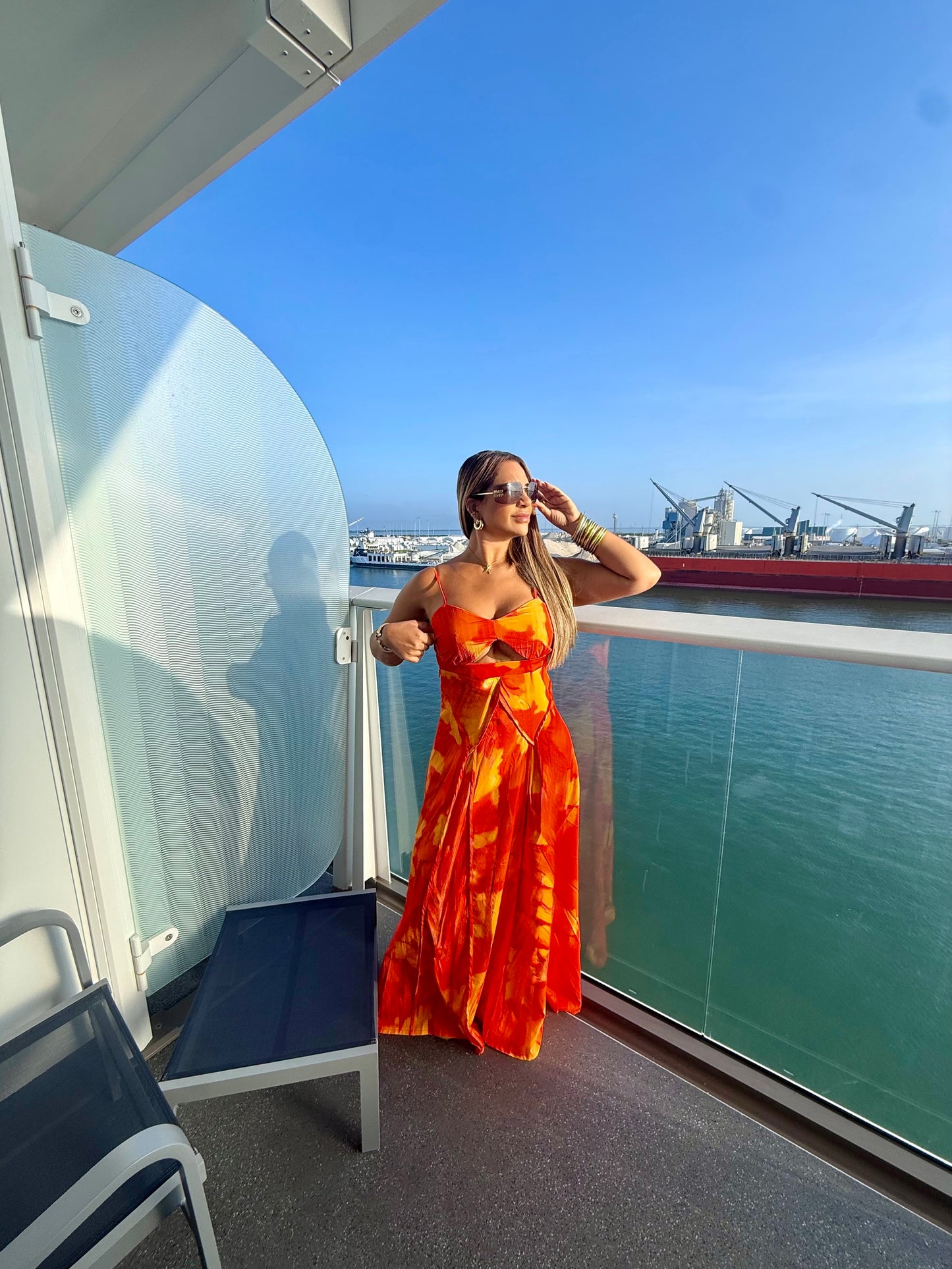 Citrus Orange Maxi Dress (spandex)