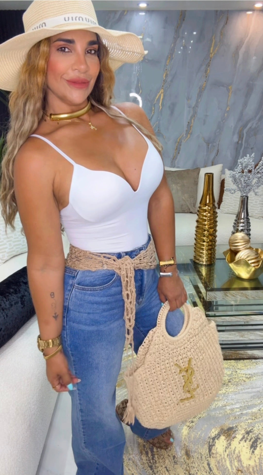 Mexican Boho Jean (spandex) incluye Maya con caracoles