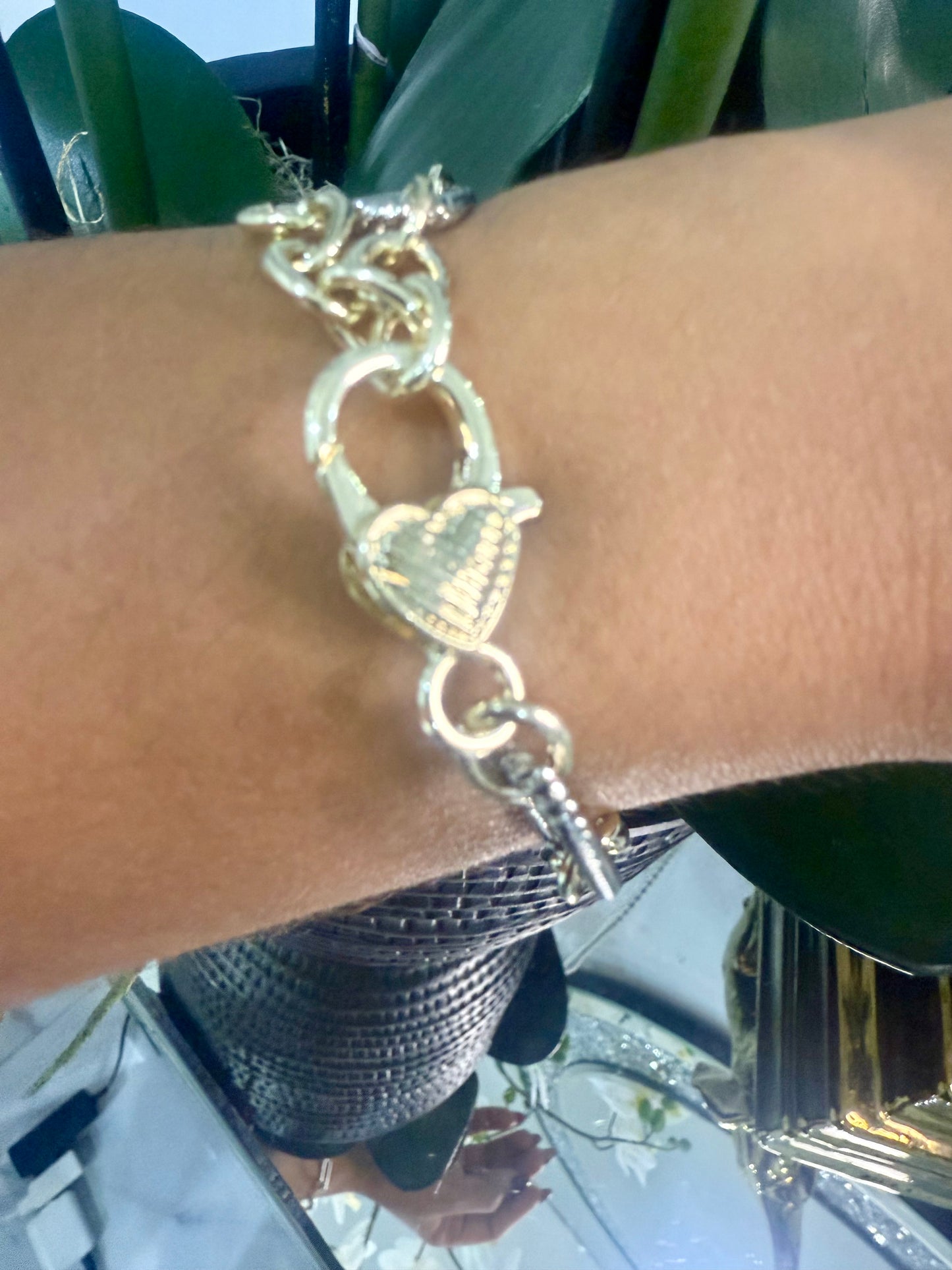 Shine my heart two tones multi charms (gold plated material)