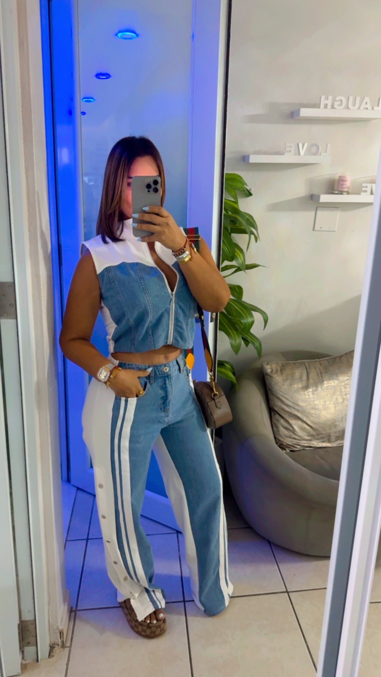 Manhattan White Denim Set (spandex)