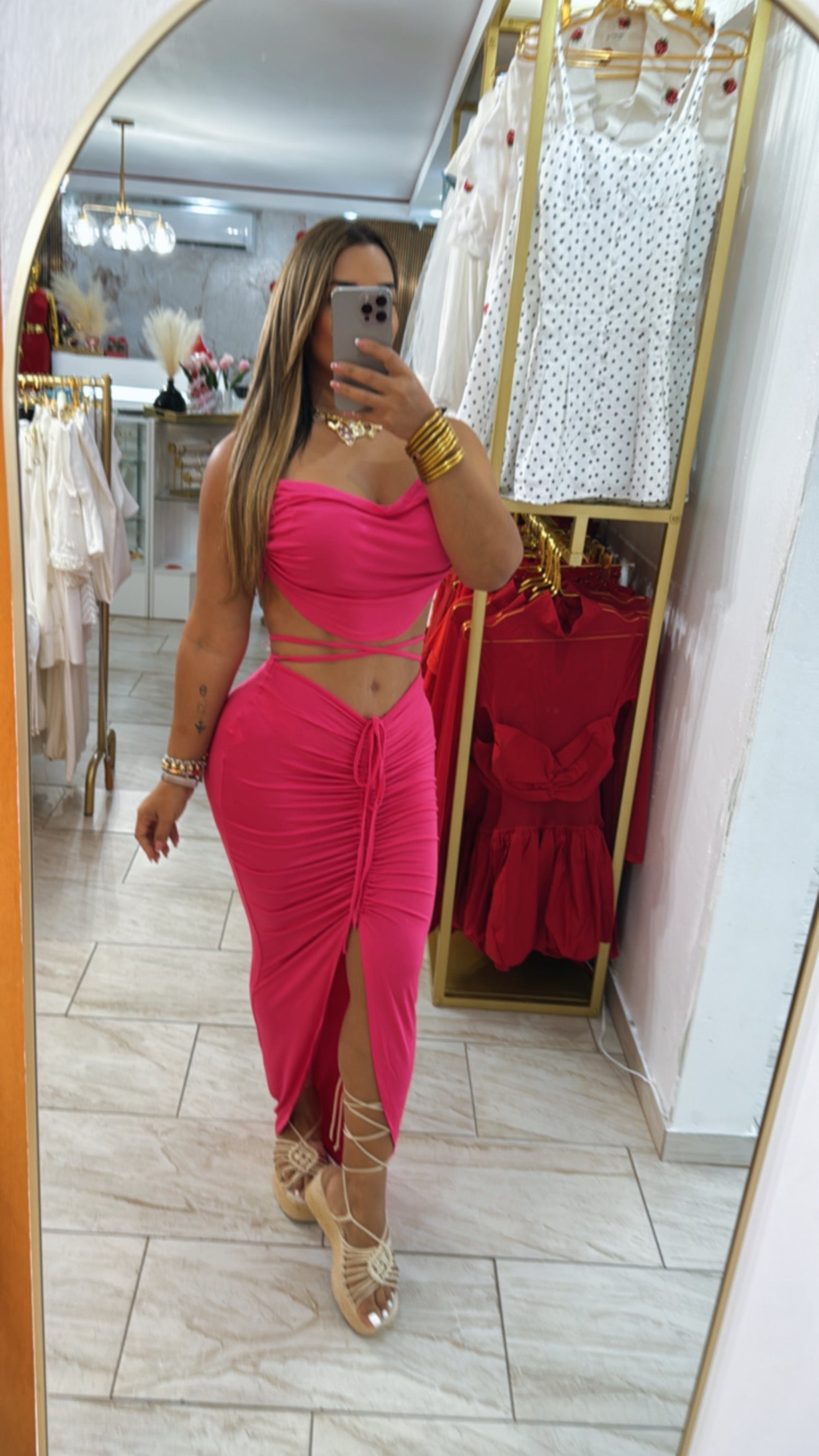 Madagascar Fushia Skirt Set (stretch)