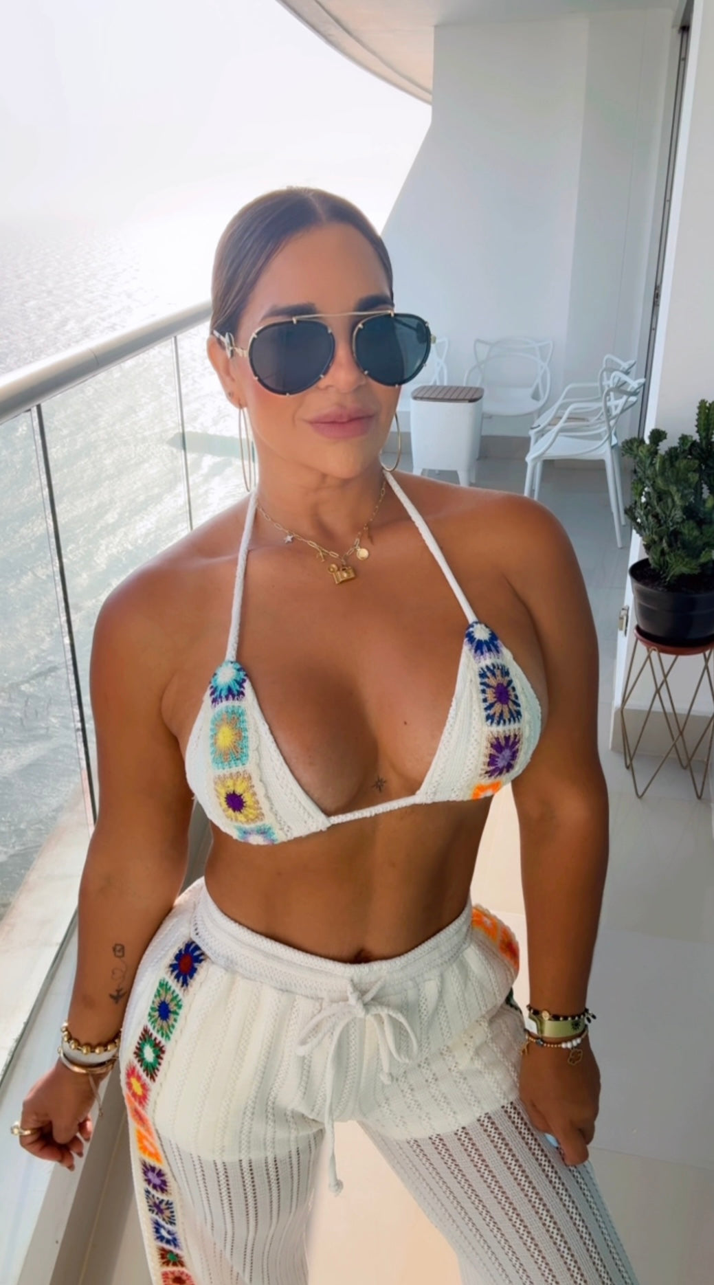 Atlantico Beige Crochet Set (stretch )