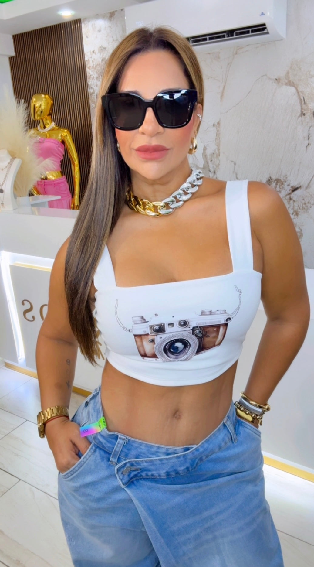 Camera White Top (stretch)