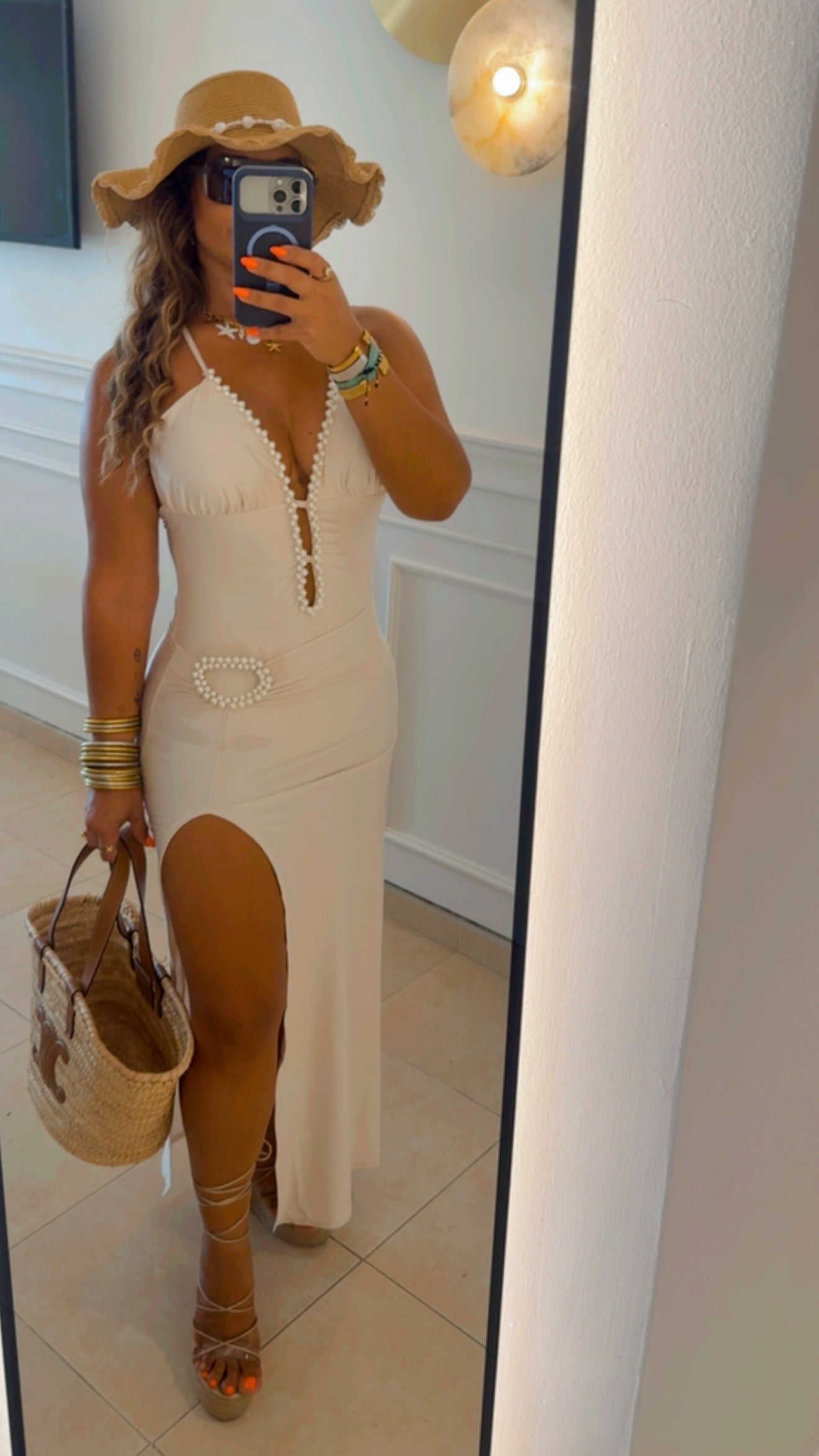 El Nido Beige Pearl 2 Pieces Swimsuit Set (incluye falda) colección 🇨🇴 no transparenta