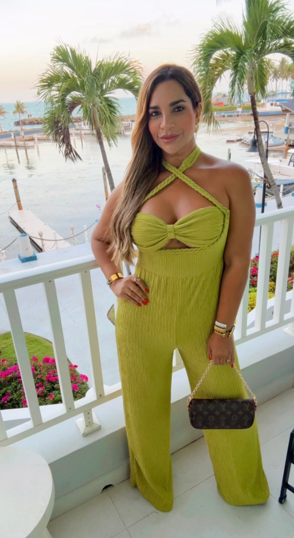 El Conquistador Chartreuse Green Jumpsuit(spandex)