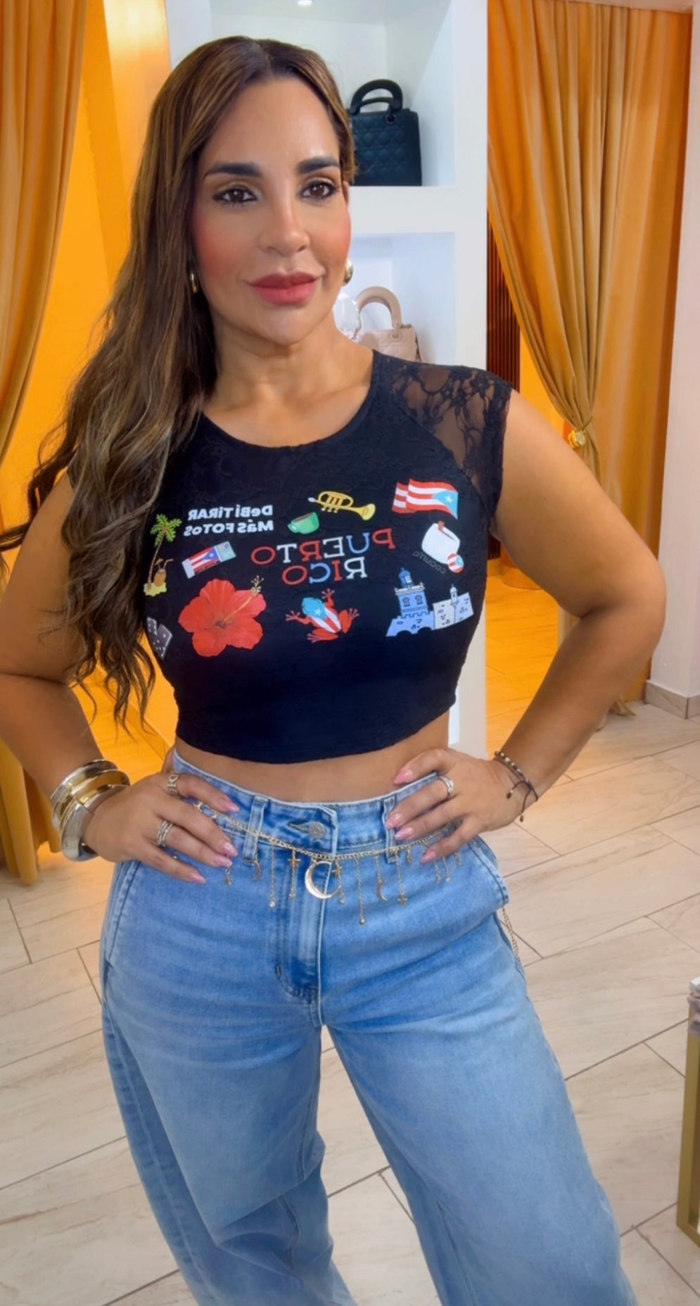 PR Lace Black Top (stretch)