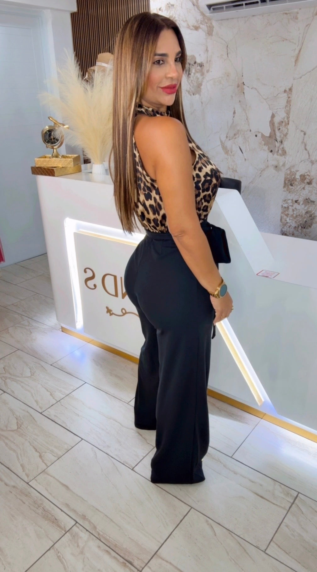 Cairo Animal Print Jumpsuit (spandex)
