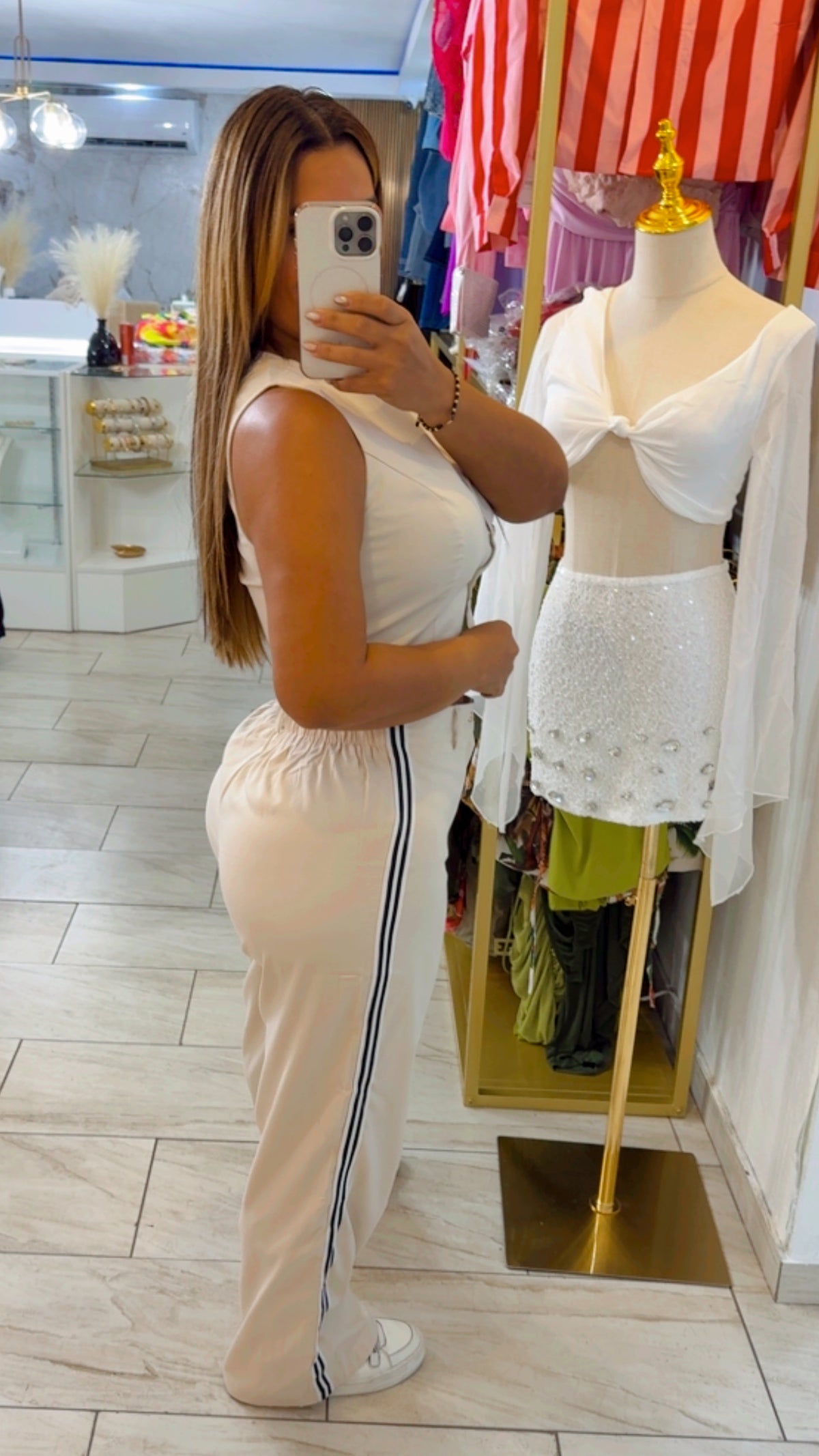 Montevideo Beige Vest Set (spandex)