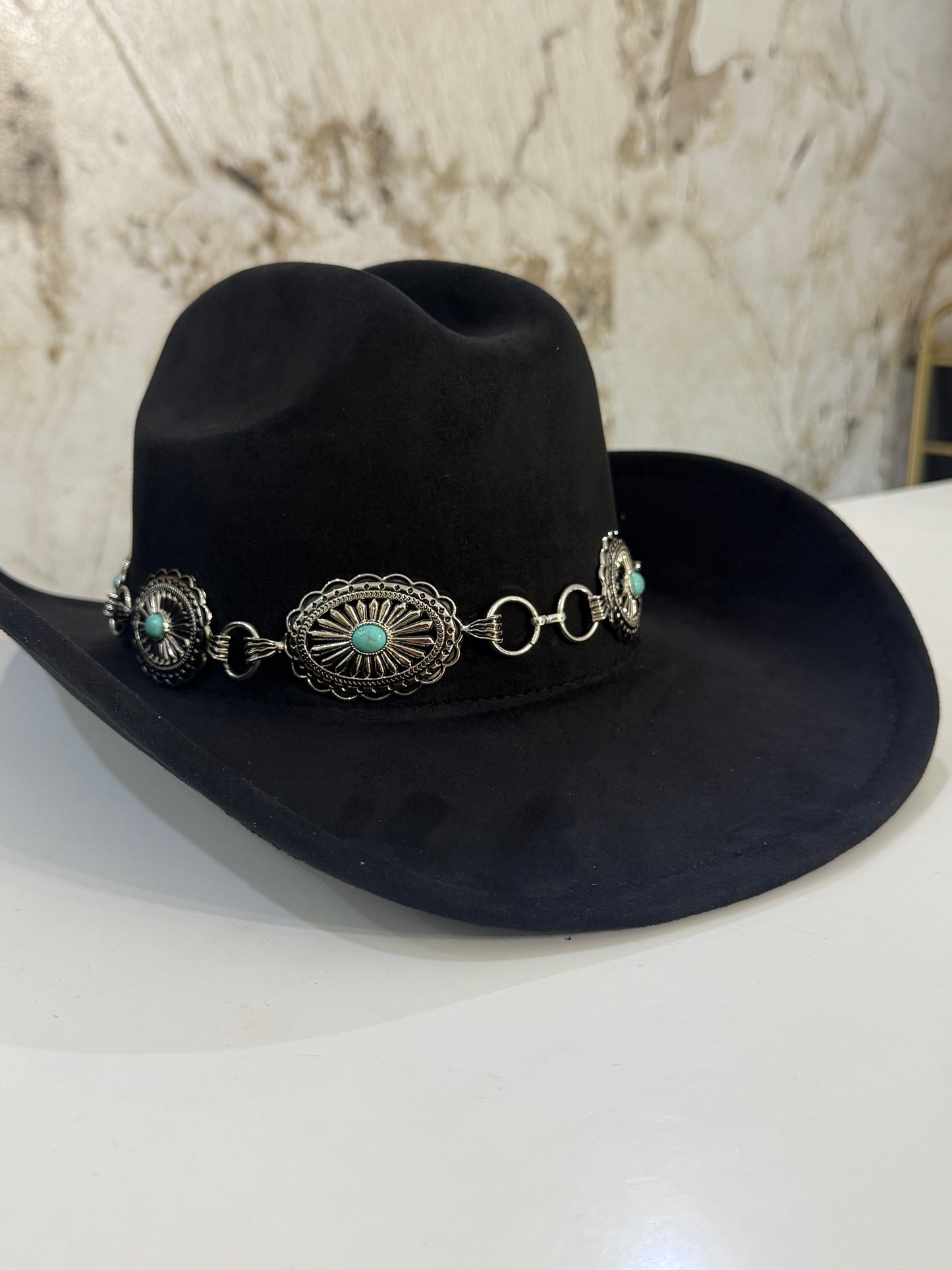 Jeva Black Hat with blue details
