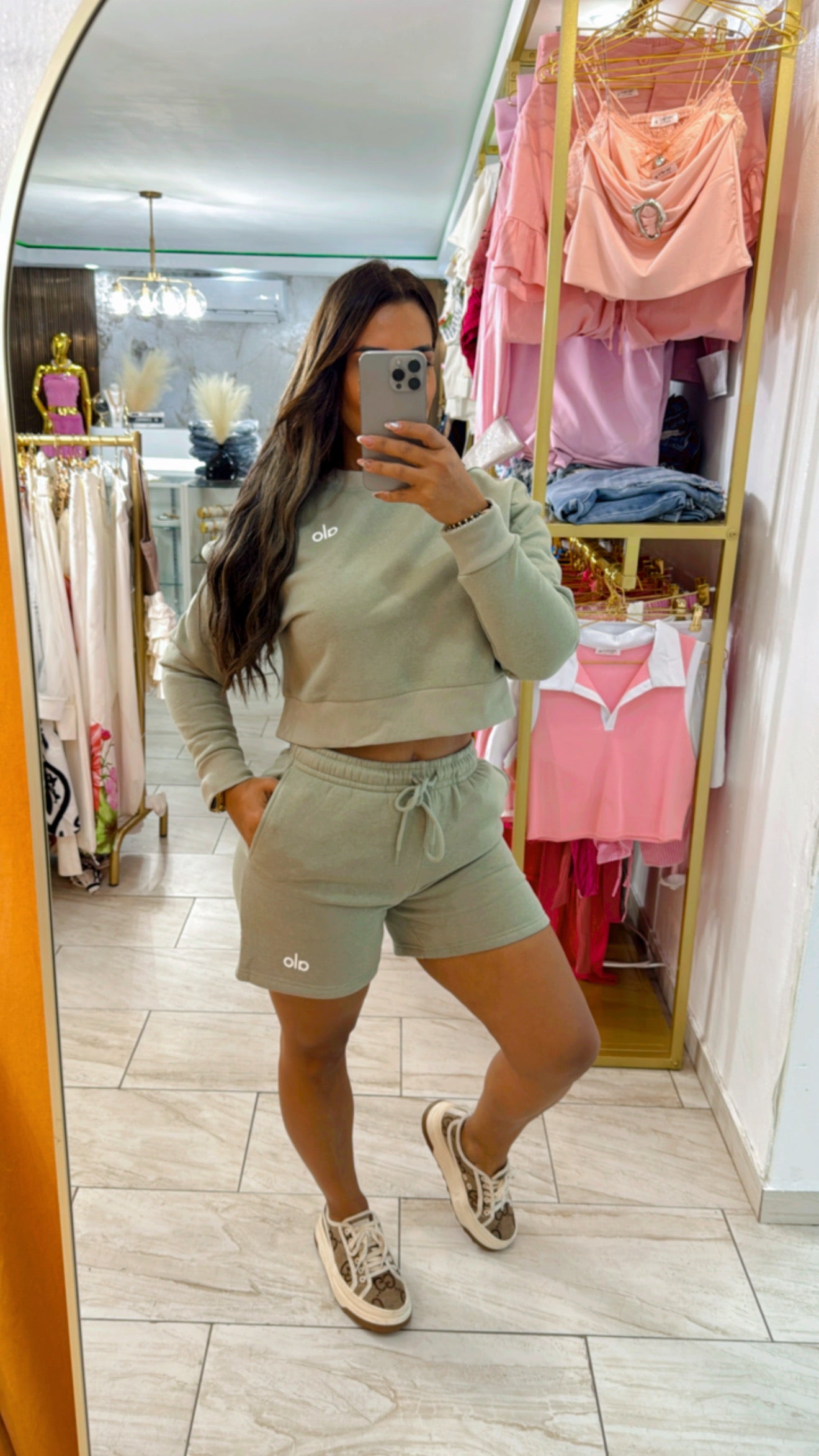 Alo Green Short Set (utilicé talla médium)