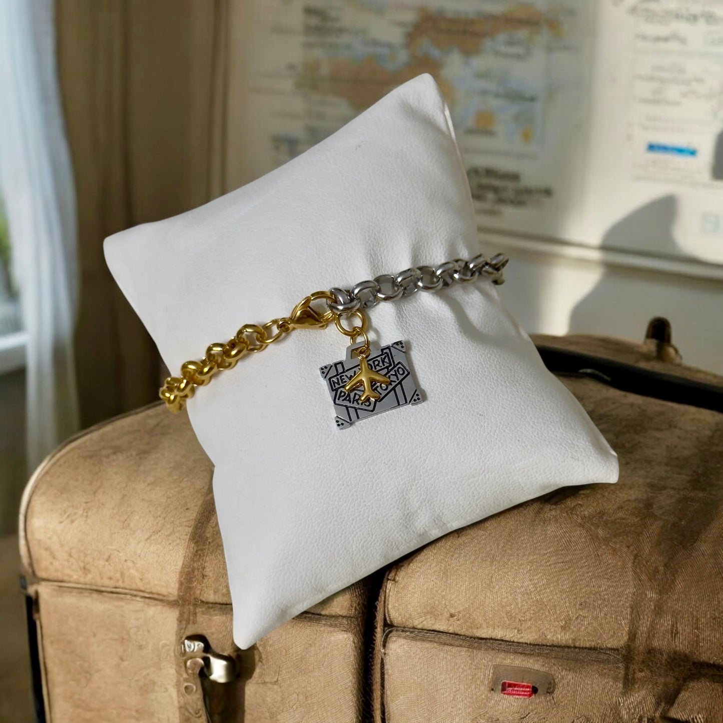 Suitcase Bracelet Two Tones Stainless Steel