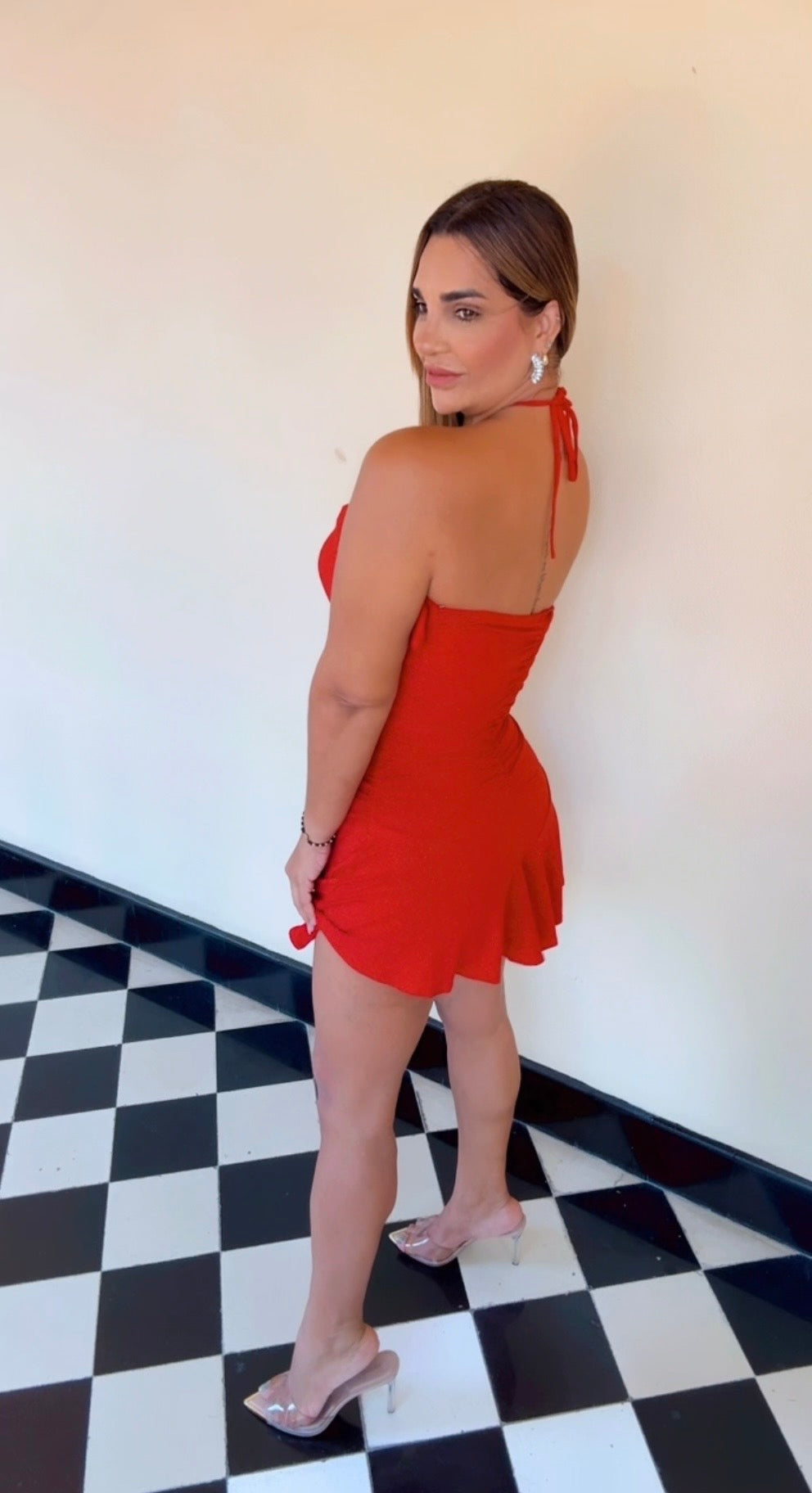 Red Shine Romper (spandex)