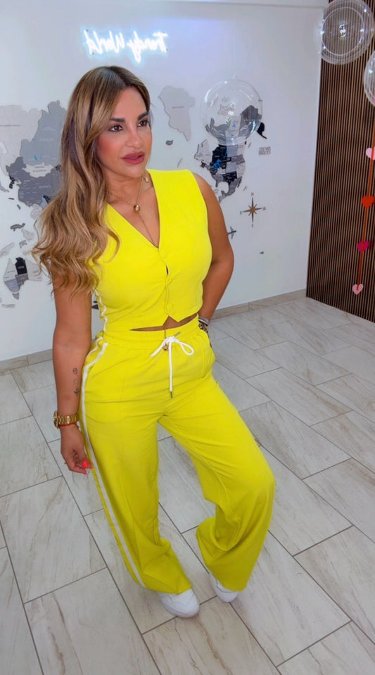 Singapore Yellow Lime Vest Set (stretch) utilicé la talla Médium )