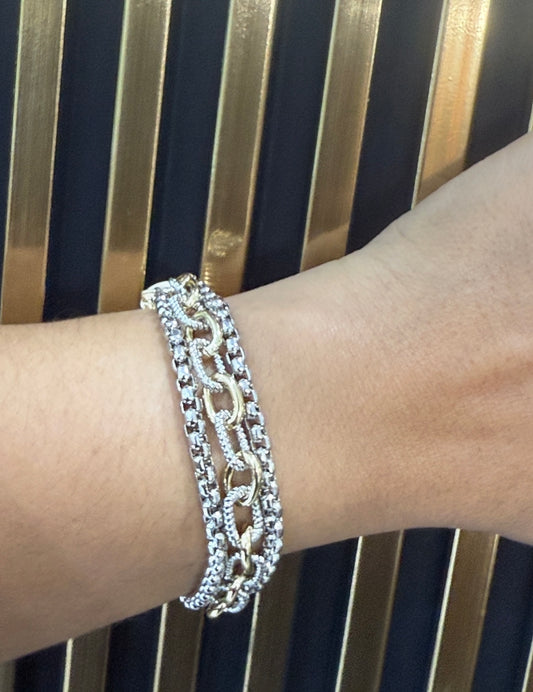 Triple Chain Two Tones Bracey