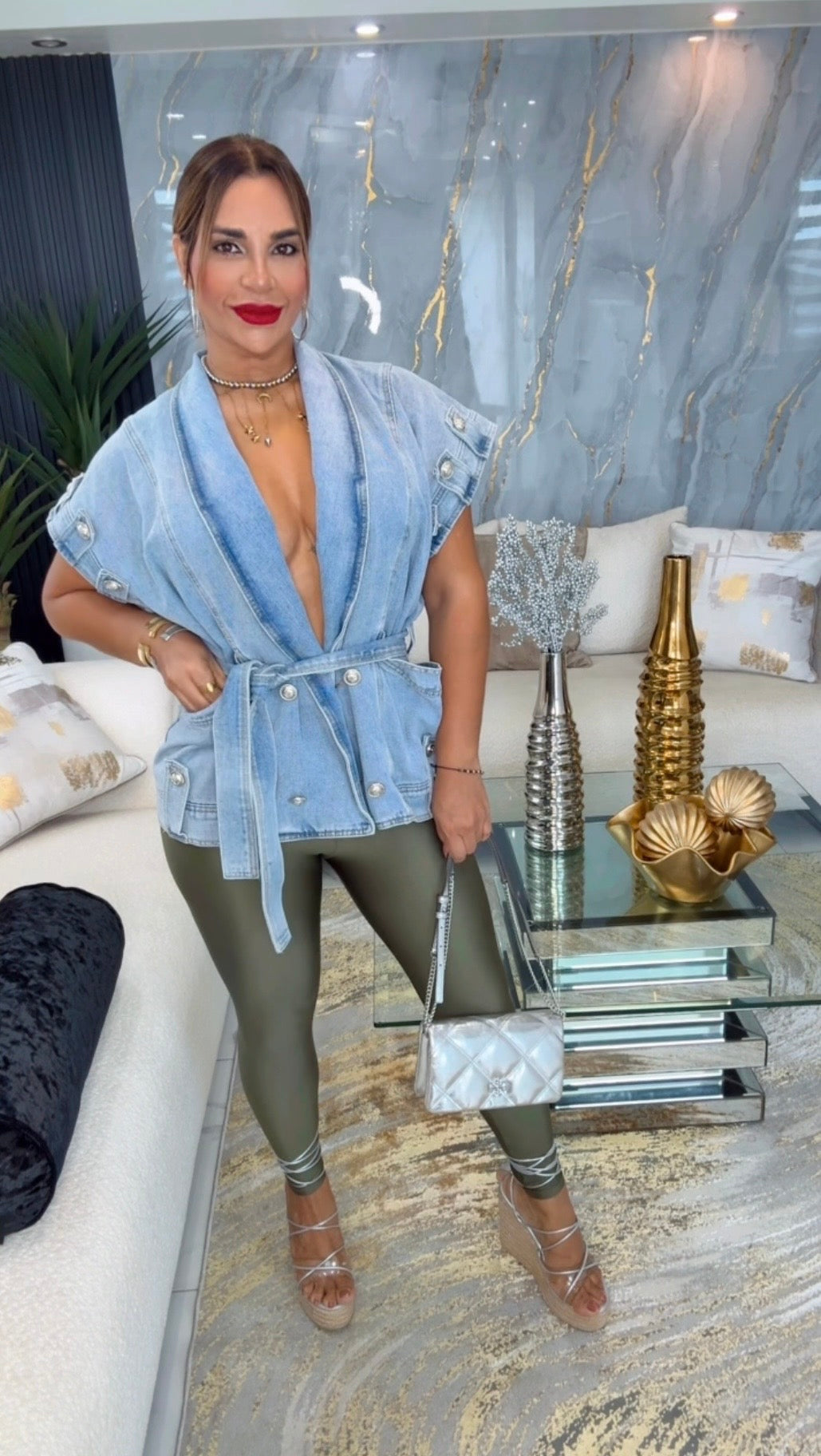 Olive Elegant Legging (stretch)