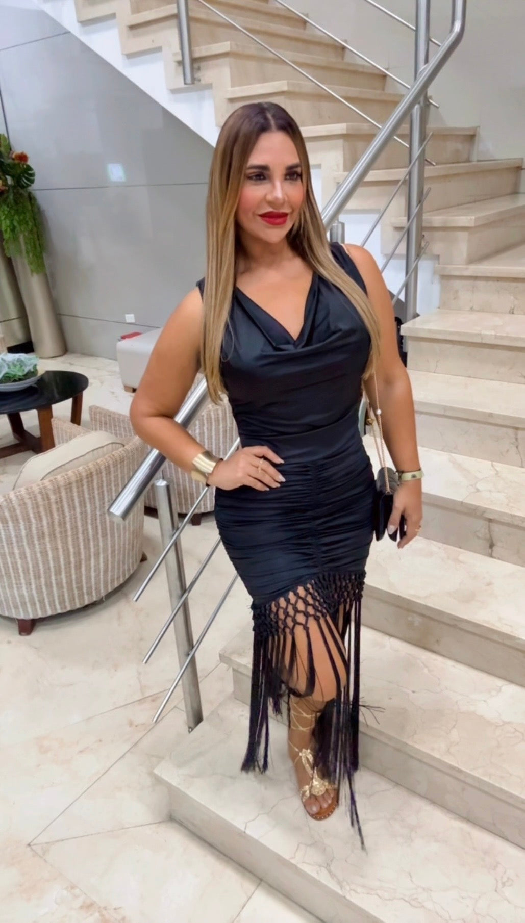 Restock Cartagena Black Fringe Dress (spandex) Llegan el próximo Martes