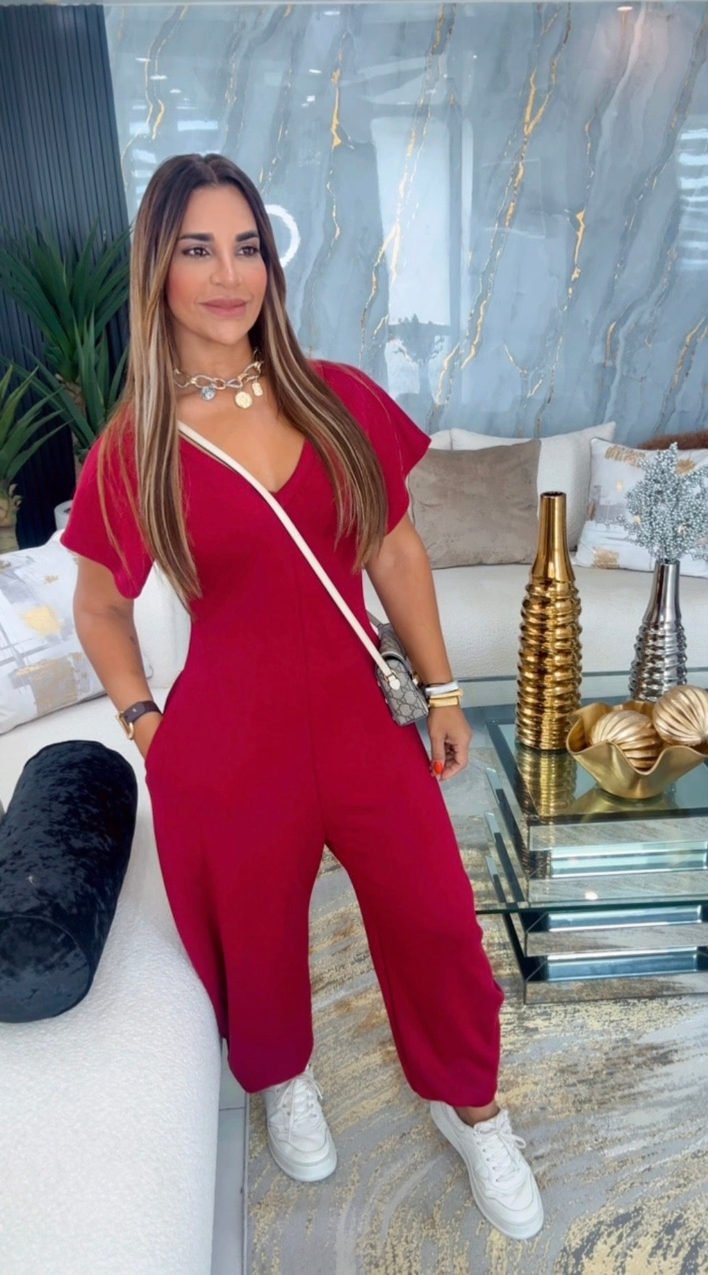 Canadian Burgundy Jumpsuit (spandex)