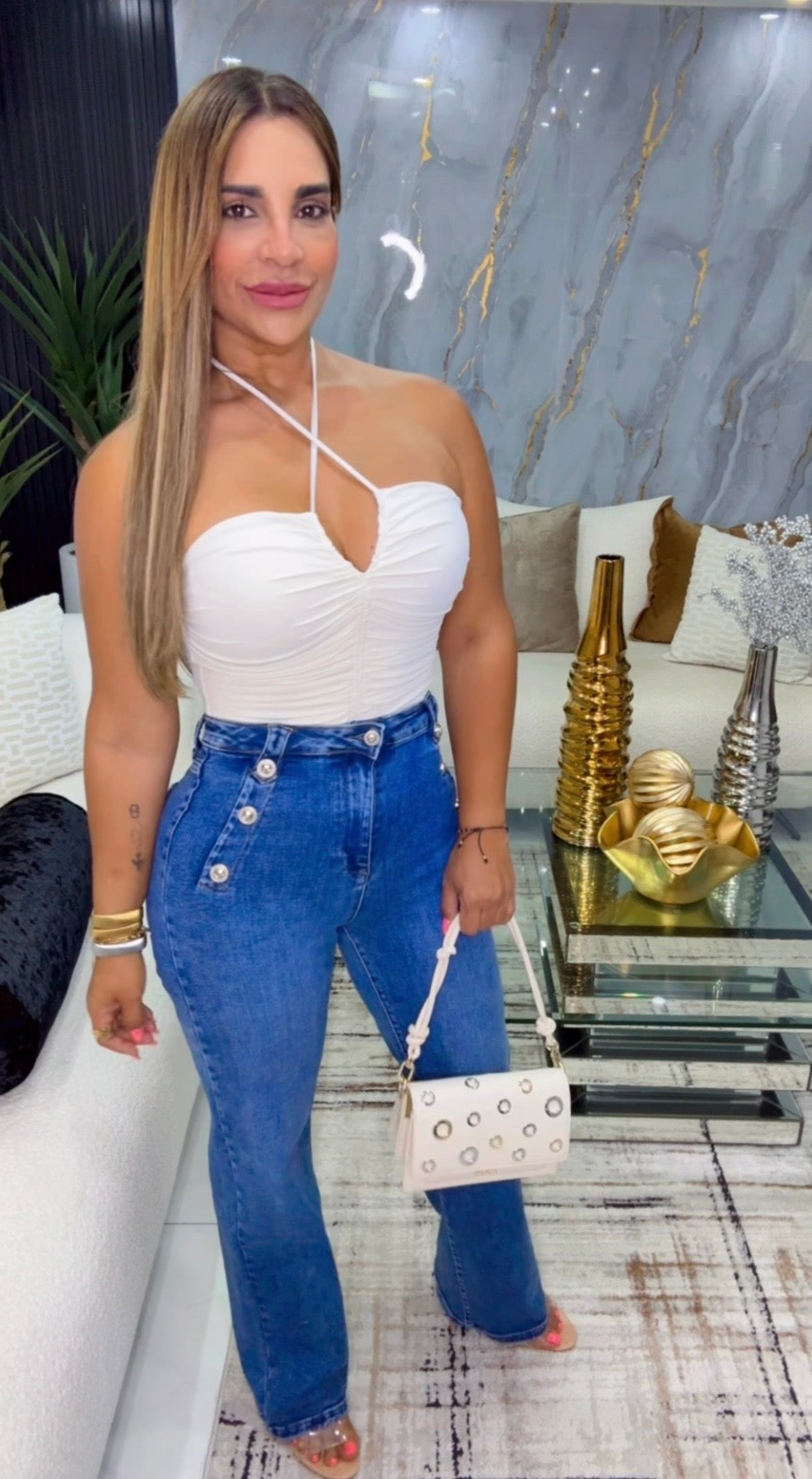Baldí Denim Pant (spandex) entalle alto