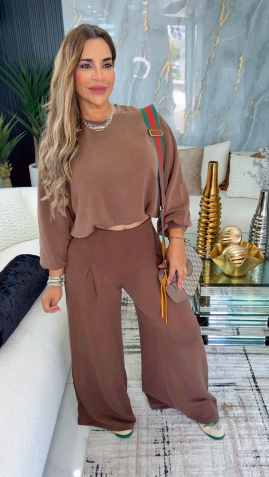 Glamour Brown Travel Set (spandex) utilicé talla Small