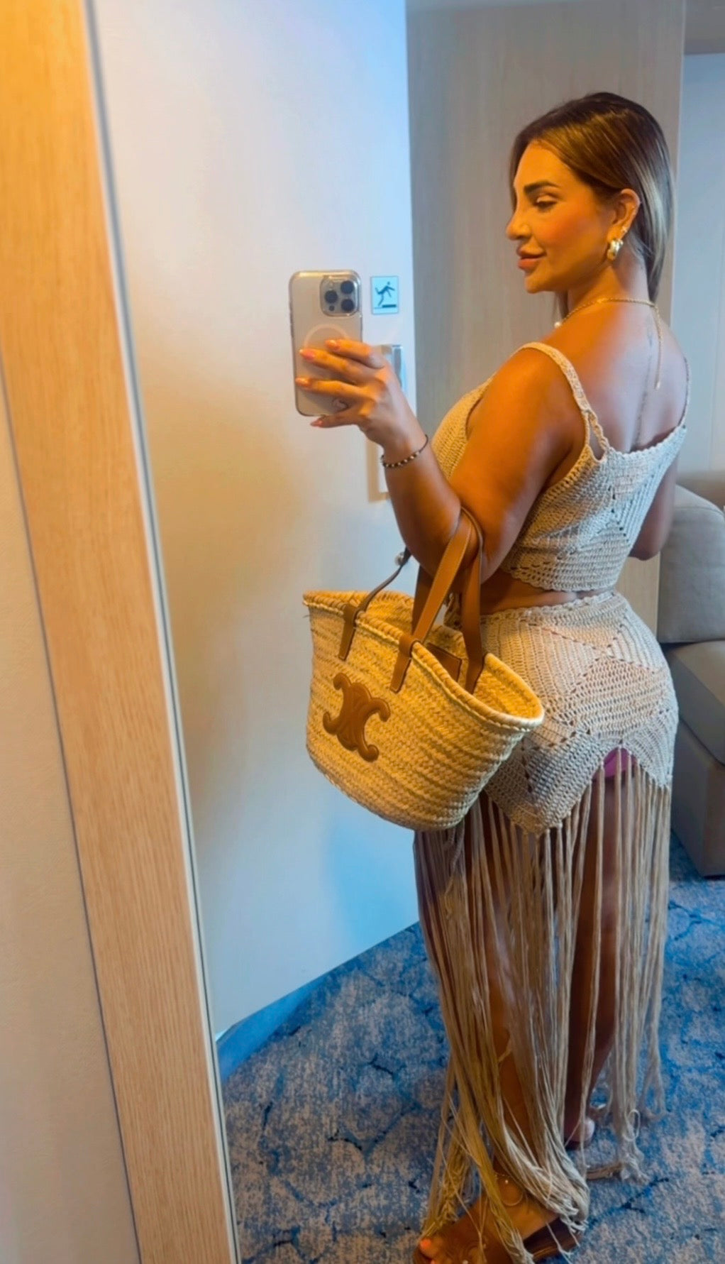 Boho Crochet Beige Set (spandex)