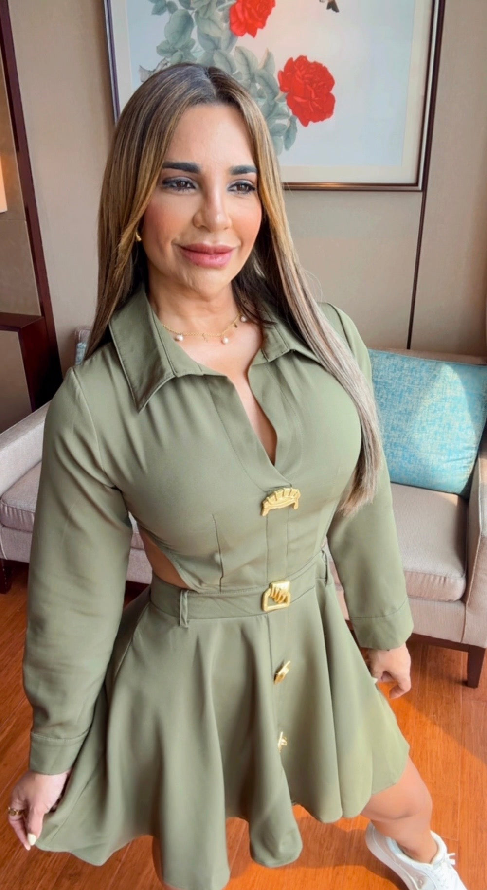 Hunan Olive Dress (utilicé M)