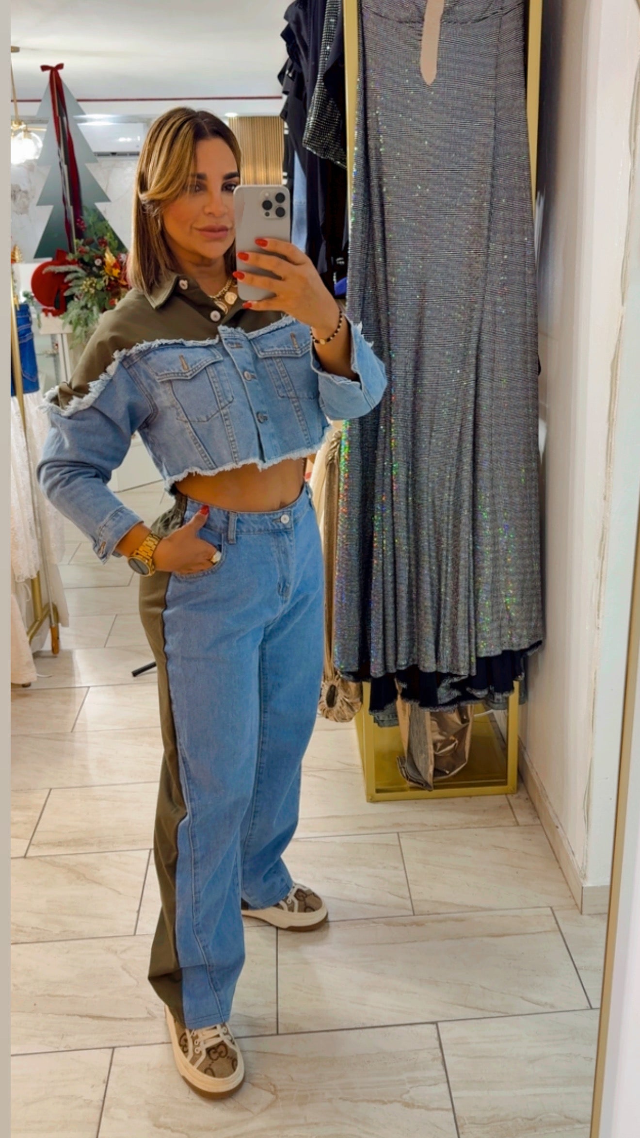 Austria Olive & Denim Set (spandex) utilicé talla M , puedes bajar una talla