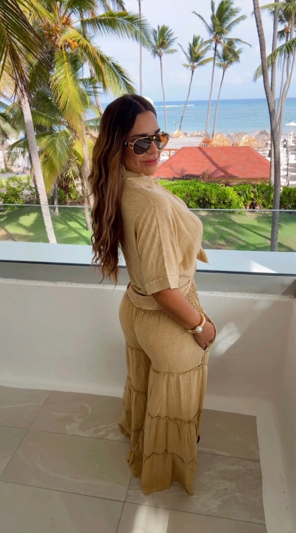 Bombay Camel Palazzo Set (spandex) colección 🇮🇳