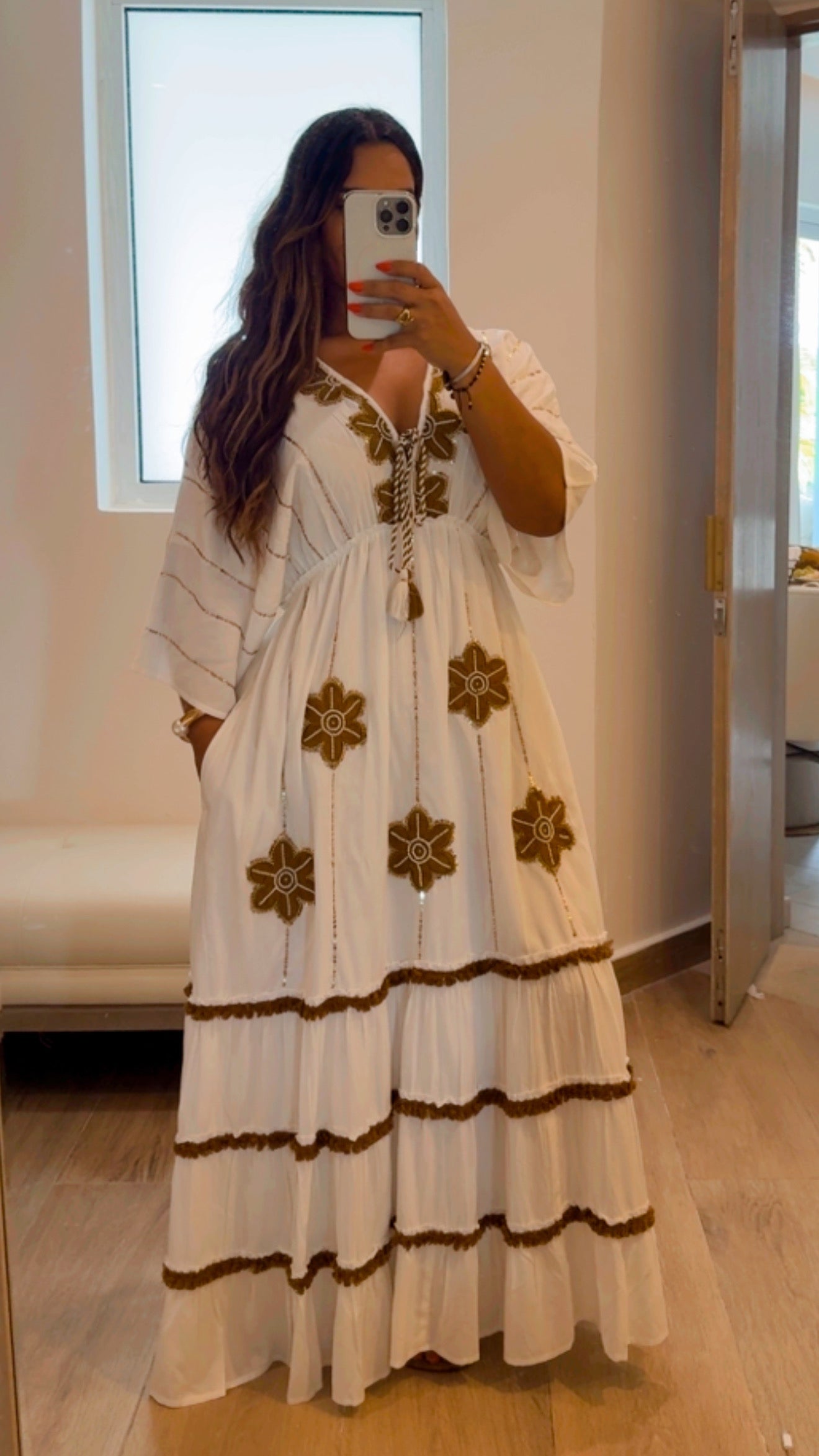 Delhi White Maxi Dress (spandex) colección 🇮🇳