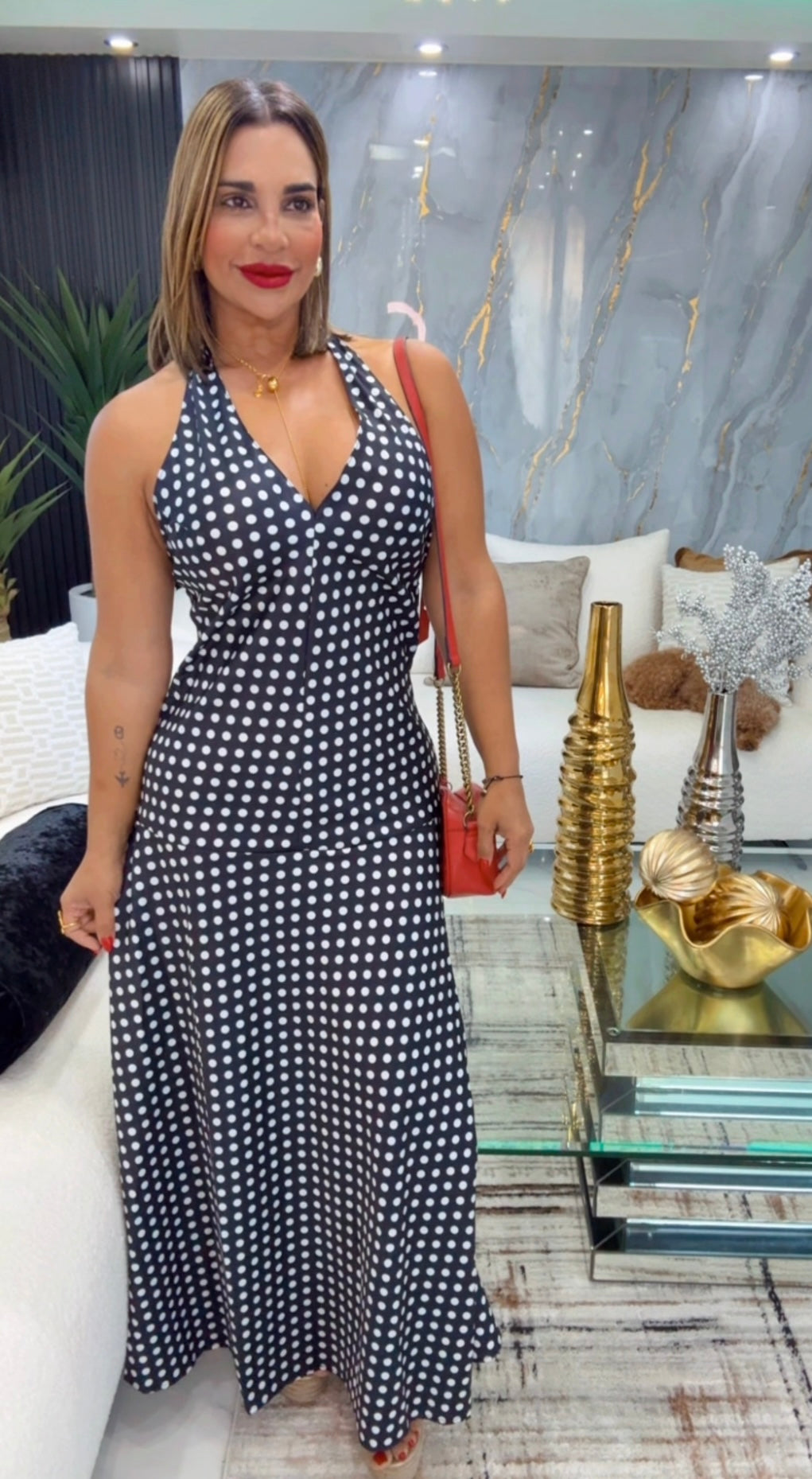 Milán Polka Dots Maxi Dress (utilicé talla Médium)