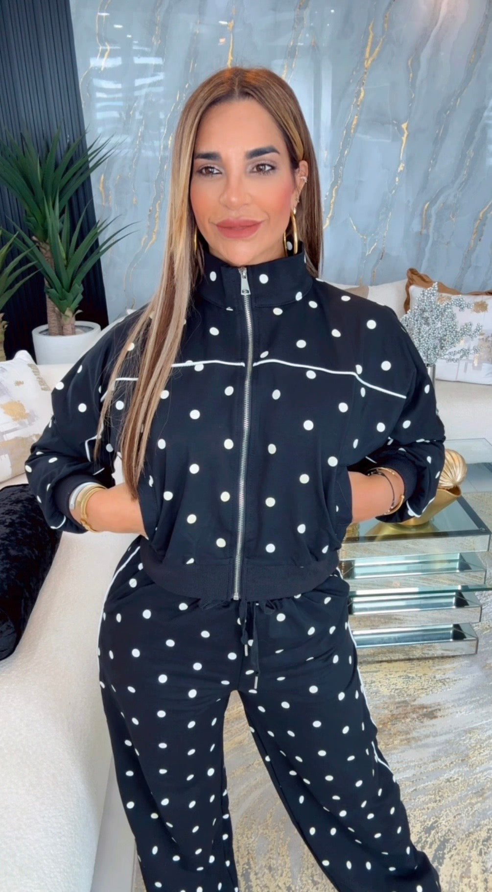 Polka Dots Black Travel Set (spandex)