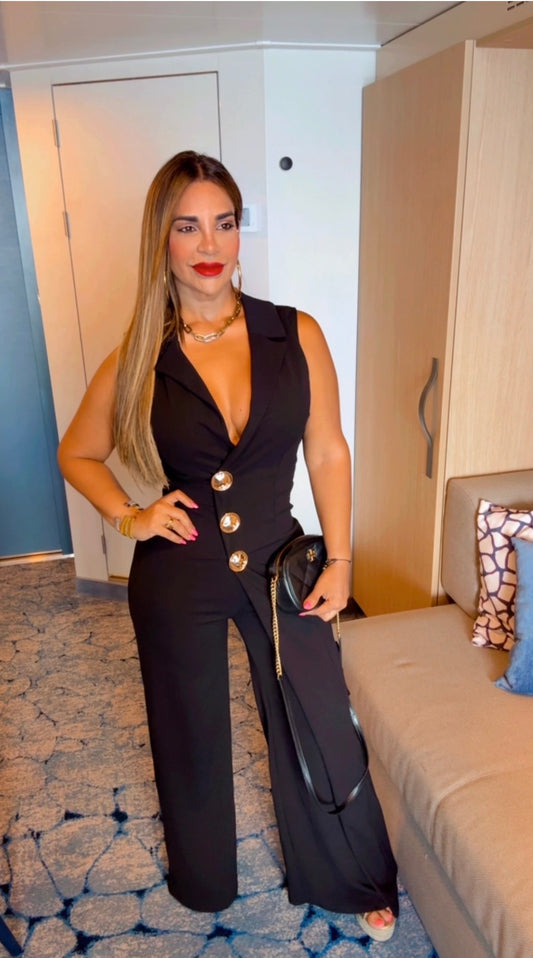 Elegant Black Jumpsuit (spandex)