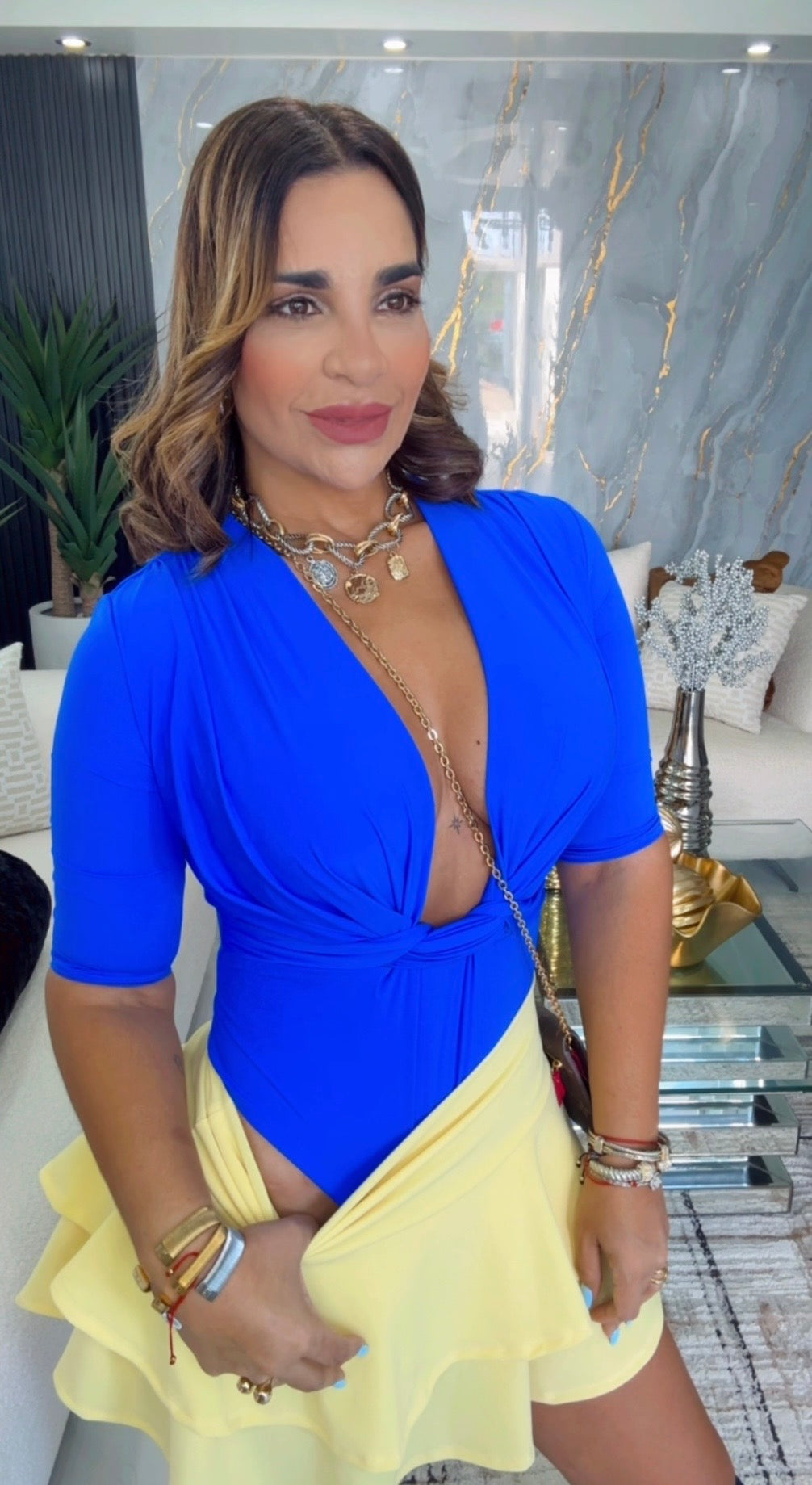 Formal Royal Blue Bodysuit (stretch)