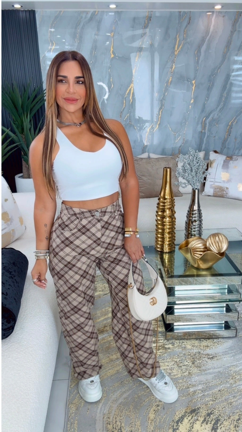 Beige Barrel Pant (super spandex) bájale una talla