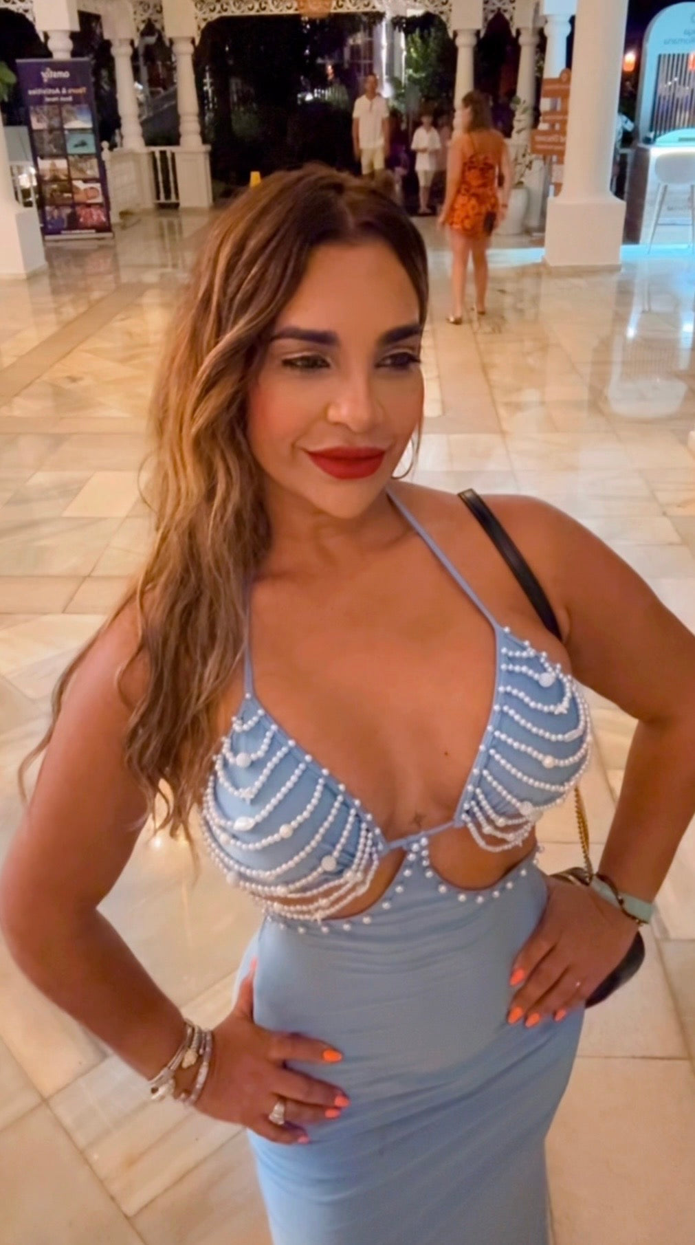 Bahia Fantasia Blue Dress & Swimsuit Set (colección 🇨🇴) vestido y traje de baño