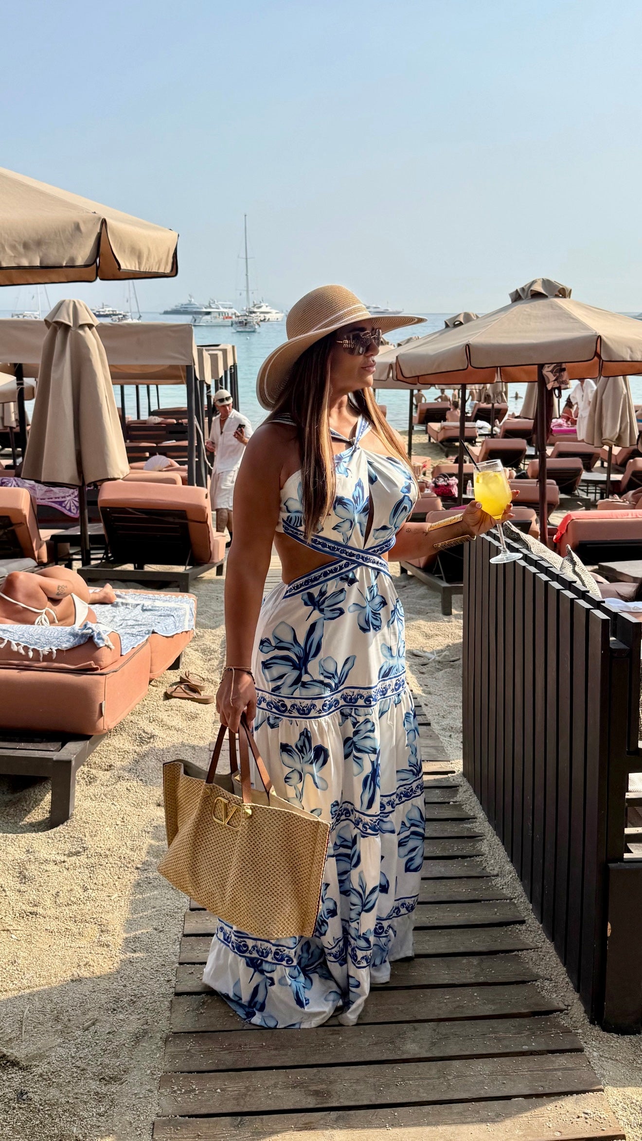 Grecia Blue Maxi Dress (spandex)