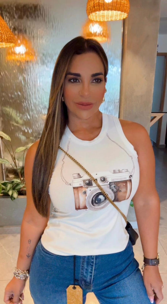 DTMF White Tank Top