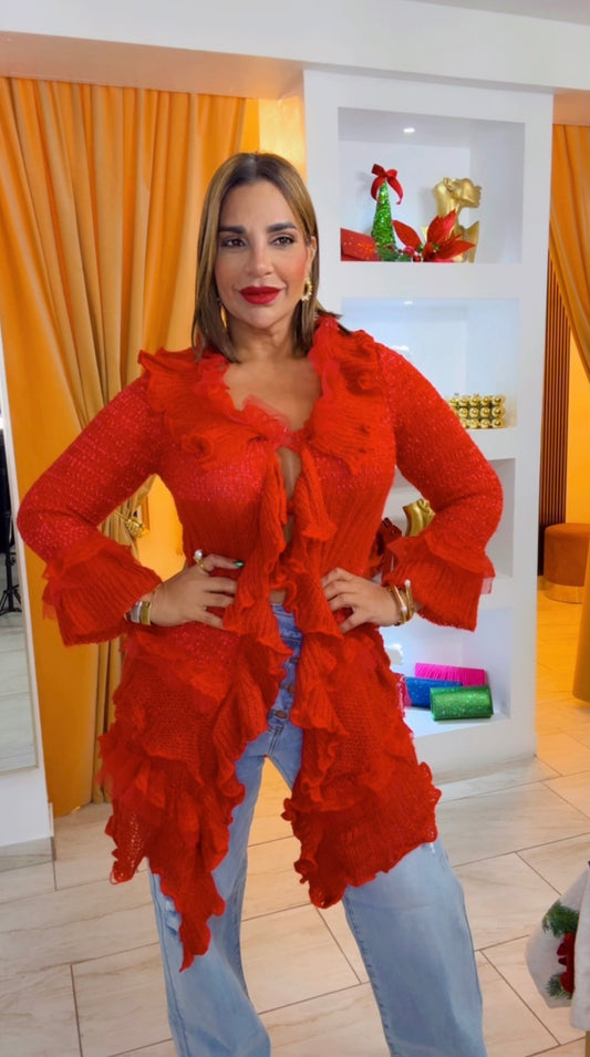 Suiza Red Blouse/Dress (spandex)