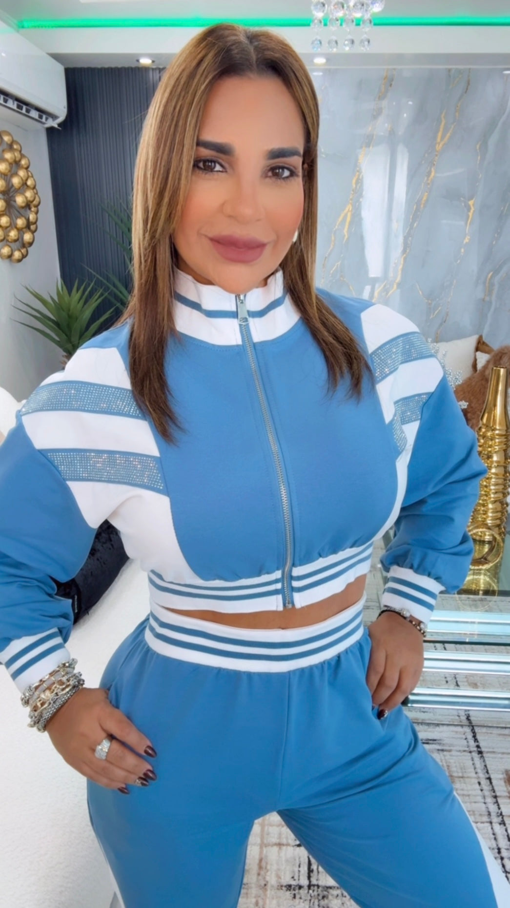 Lagoon Blue Shine Set (stretch)