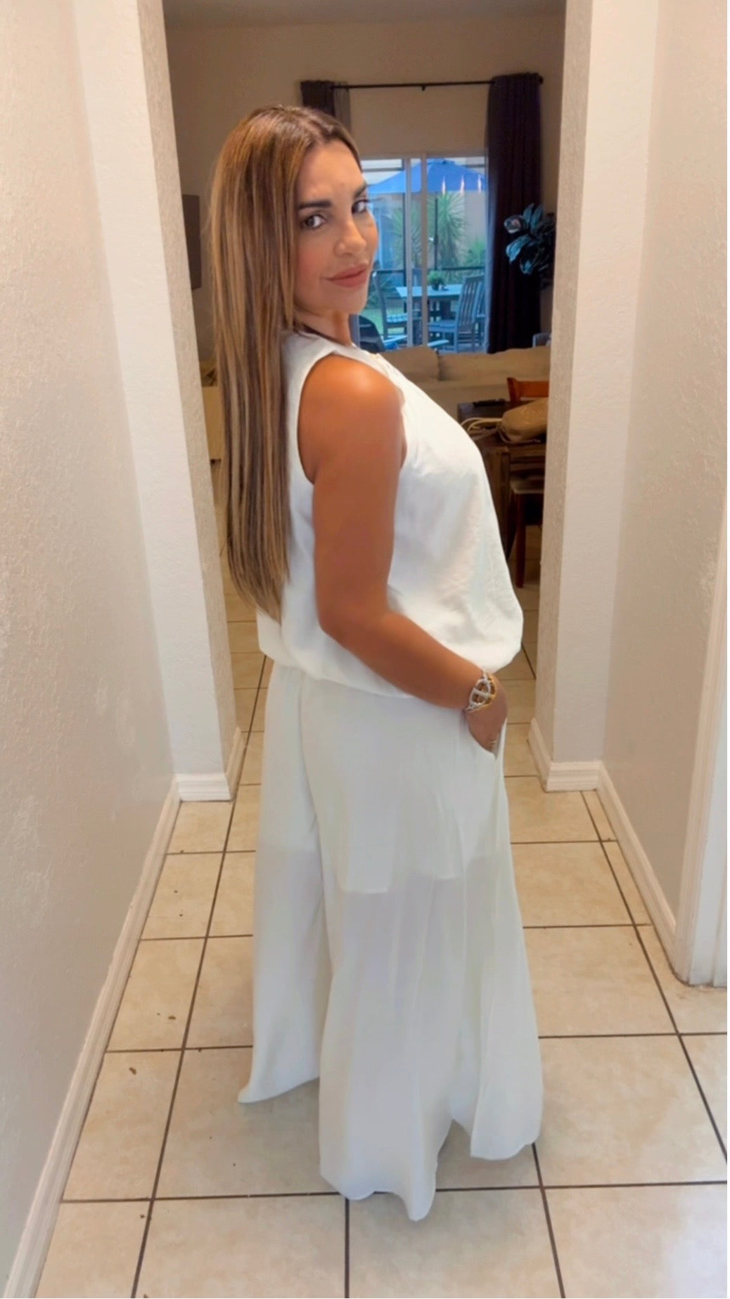 Malibú Beige Pant Set (súper spandex)
