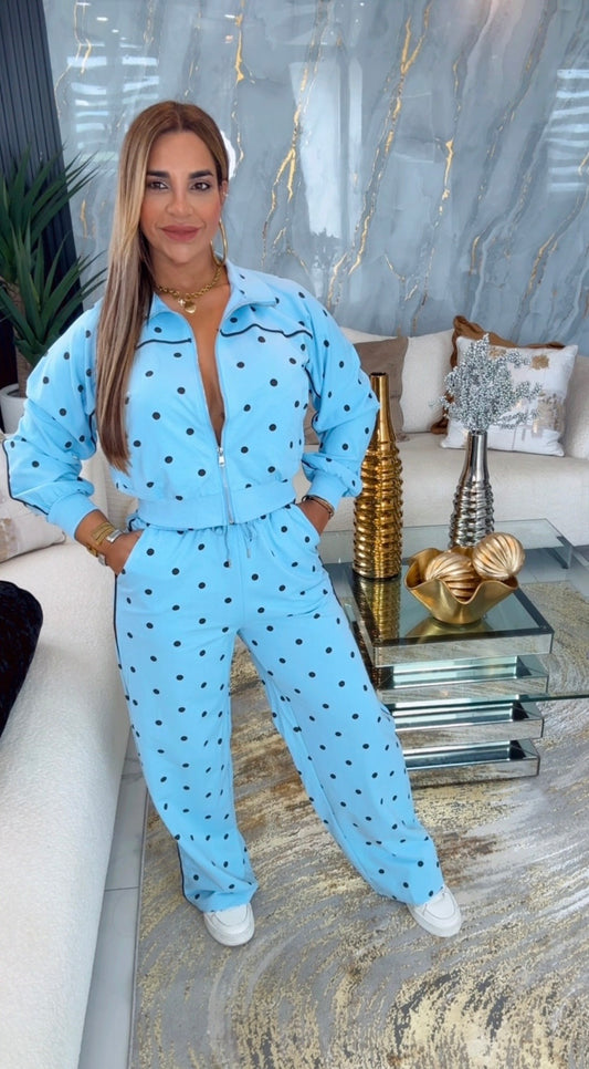 Polka Dots Blue Travel Set (spandex)