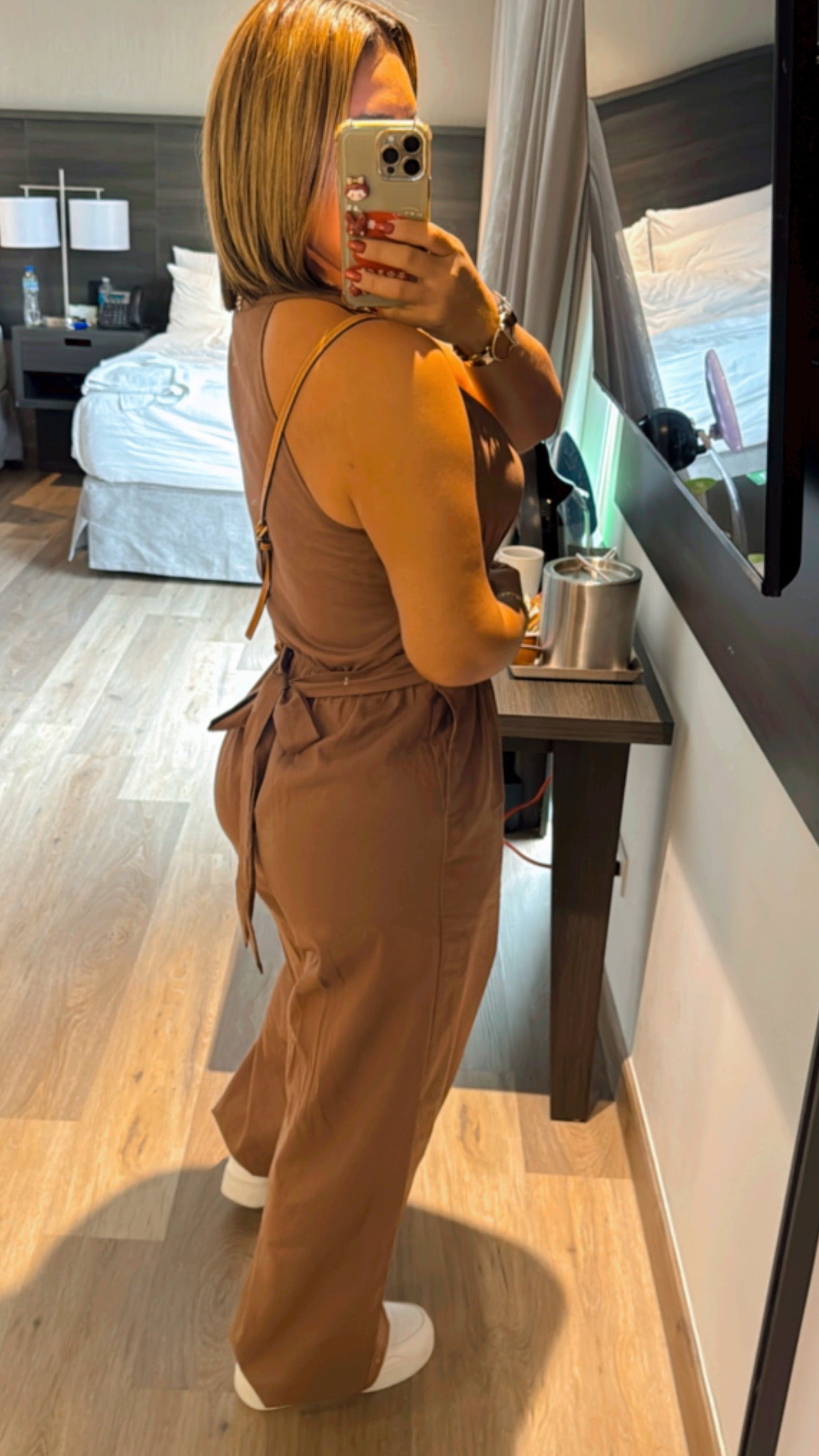 San Martin Brown Jumpsuit(spandex) utilicé talla Médium