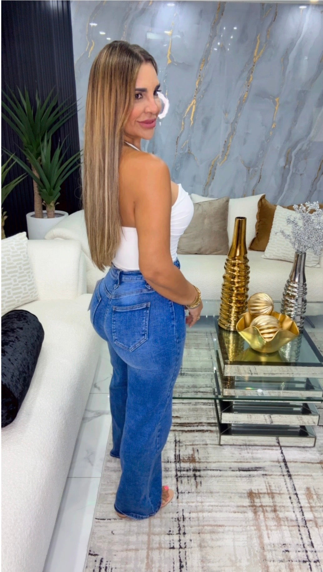 Baldí Denim Pant (spandex) entalle alto